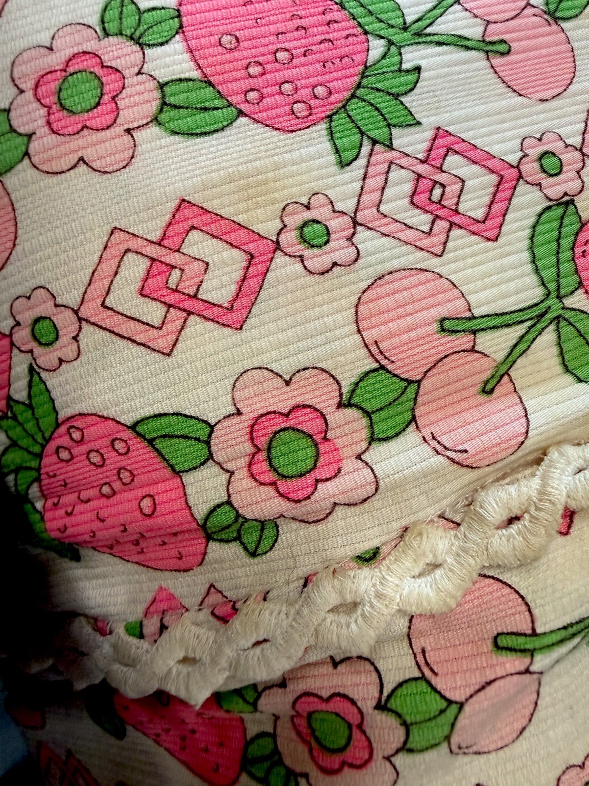 Vintage Jamison Boutique Sleeveless Strawberry Print Dress Size M (?) 40-60s