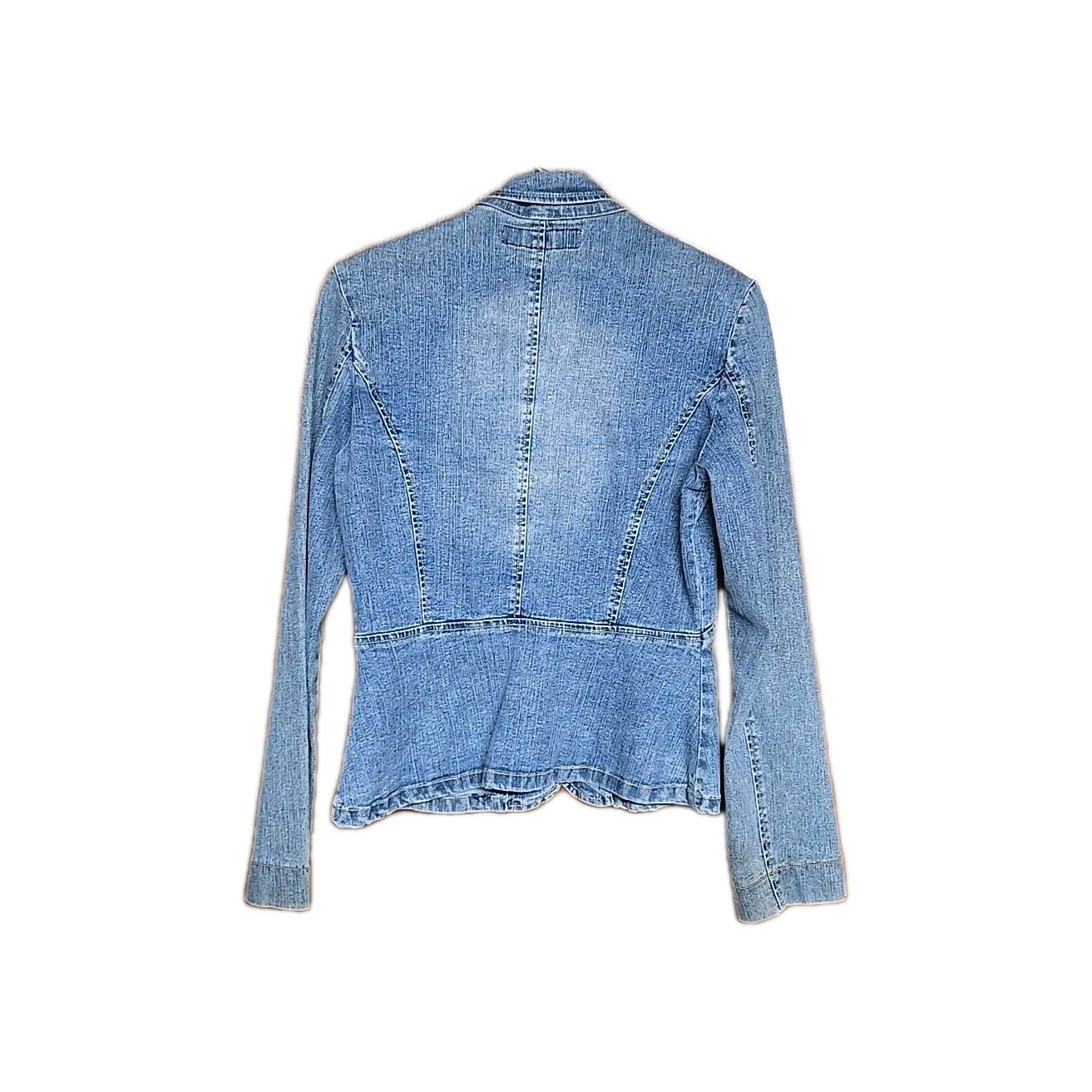 Lazer Jean Jacke 3 Button Front Size S- 24 in chest, Distressed Crop Top Blazer