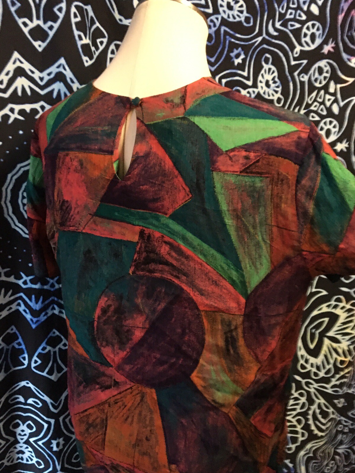 VINTAGE Pierre Lamonte Shirt Women size 10 90’s artsy colorful painterly
