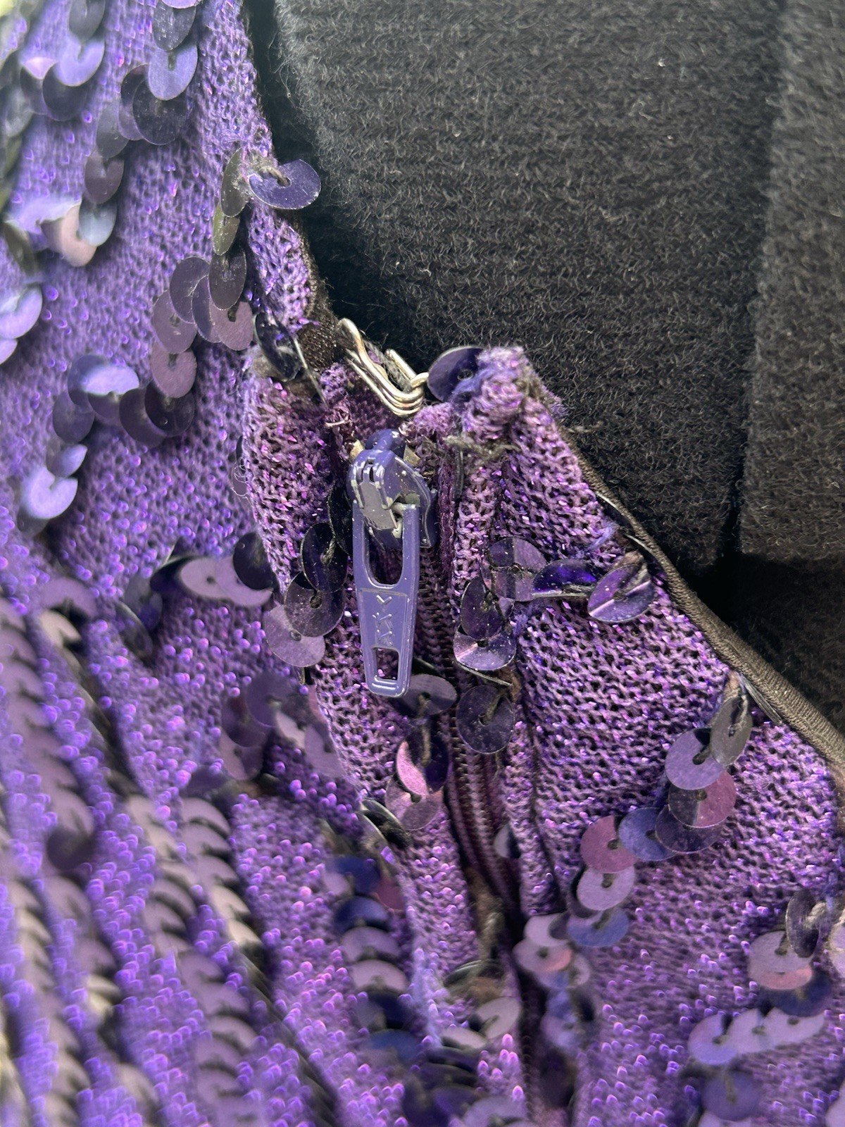 Vtg Purple Sequin Mini Dress Halter Top 90s 80s Glam Union Made Michelle Vincent