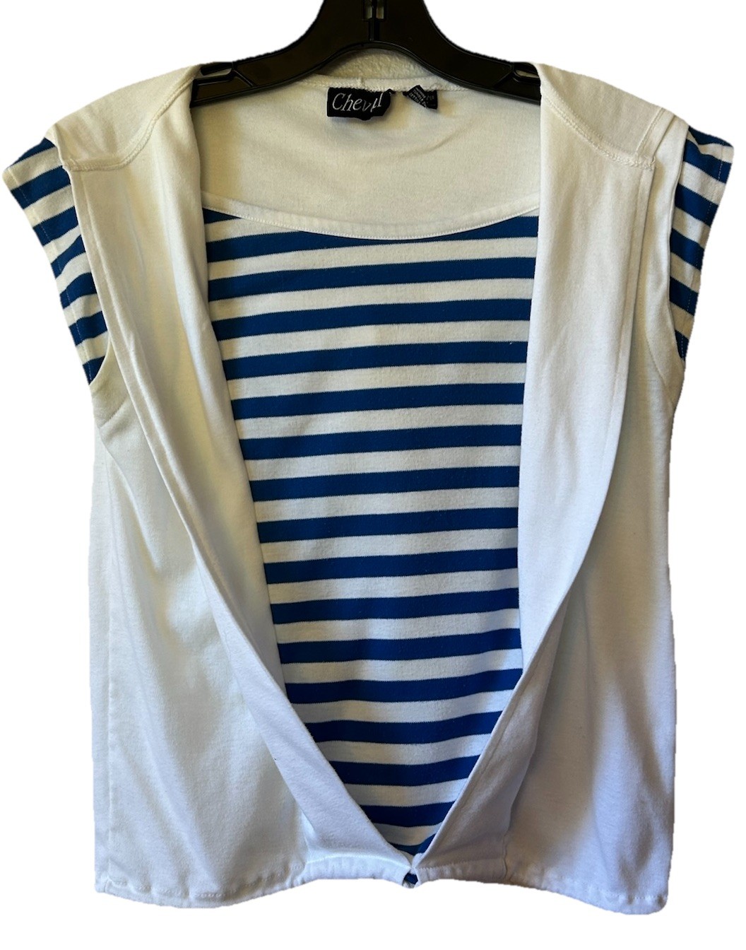 VTG 90s Cheval Women’s Hooded Striped Top M Drawstring Bottom Preppy Yacht Club