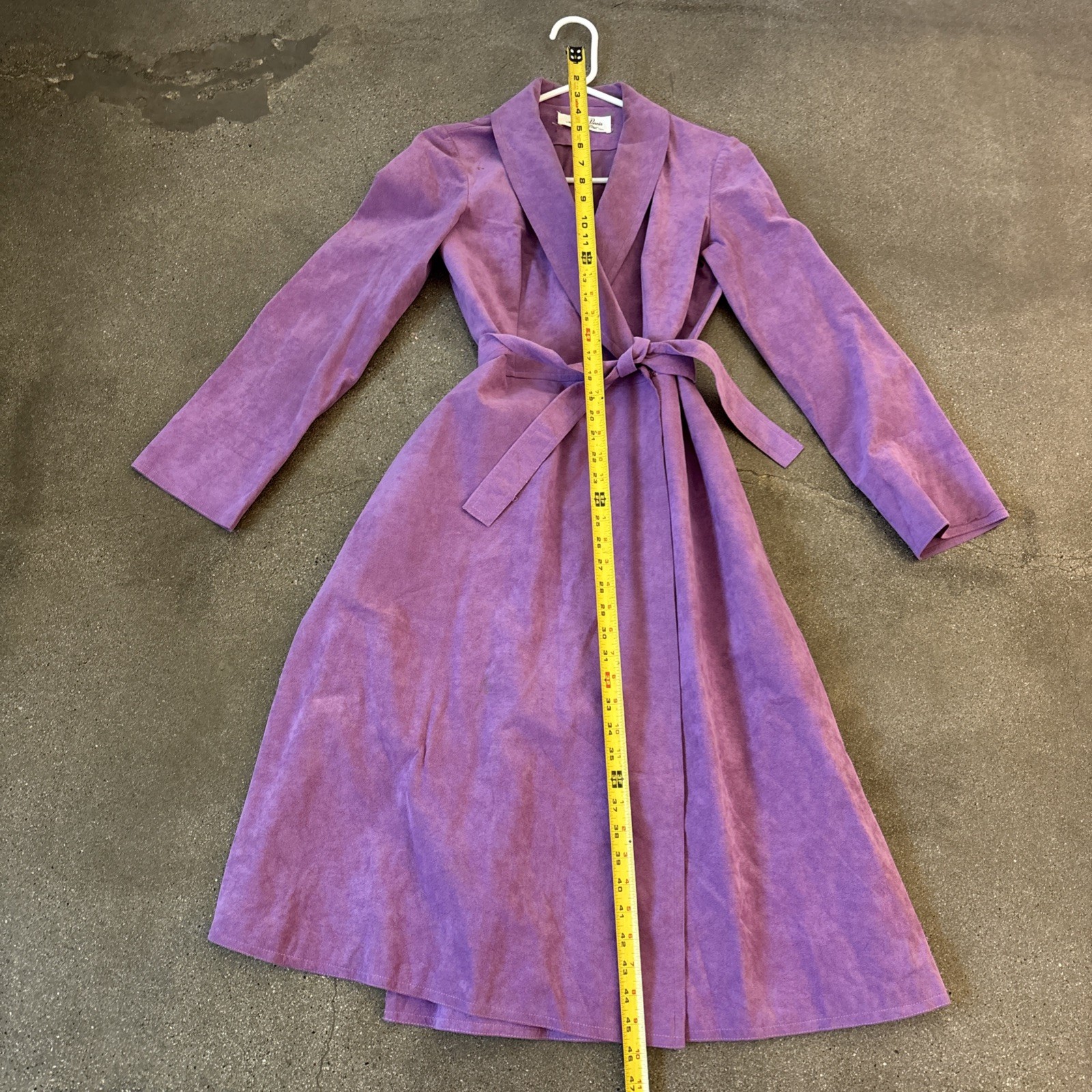 Vintage 70’s Mollie Parnis Purple Ultra Suede Trench Coat S/M