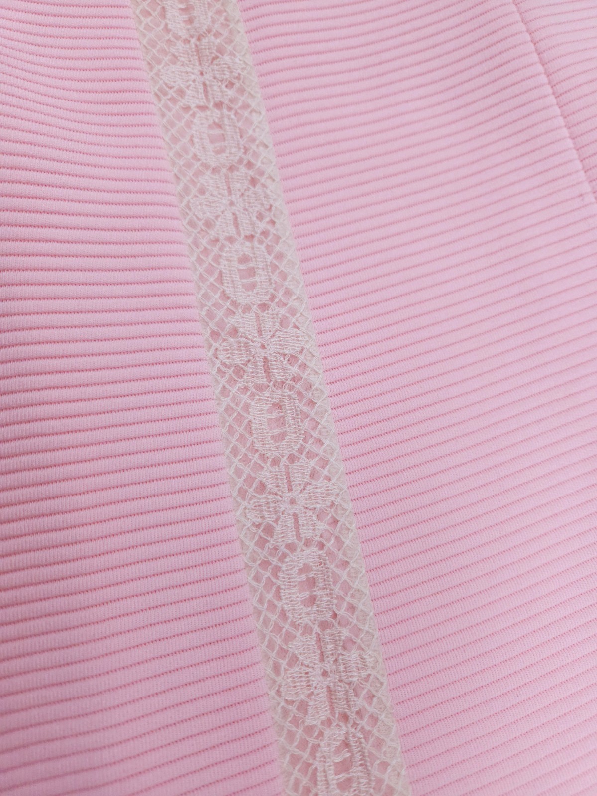 Meg Madison Vintage 60s Pink New York Ribbed Lace Shift Dress Medium