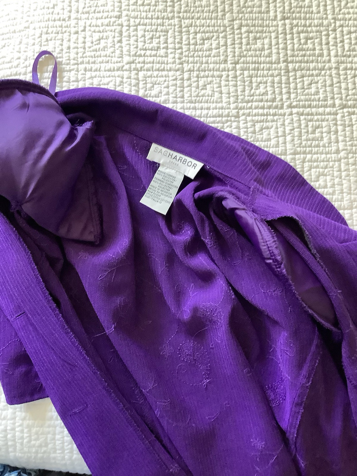 SAG HARBOR DRESS/JACKET SET (size 12) Deep Purple, Midi Excellent Condition