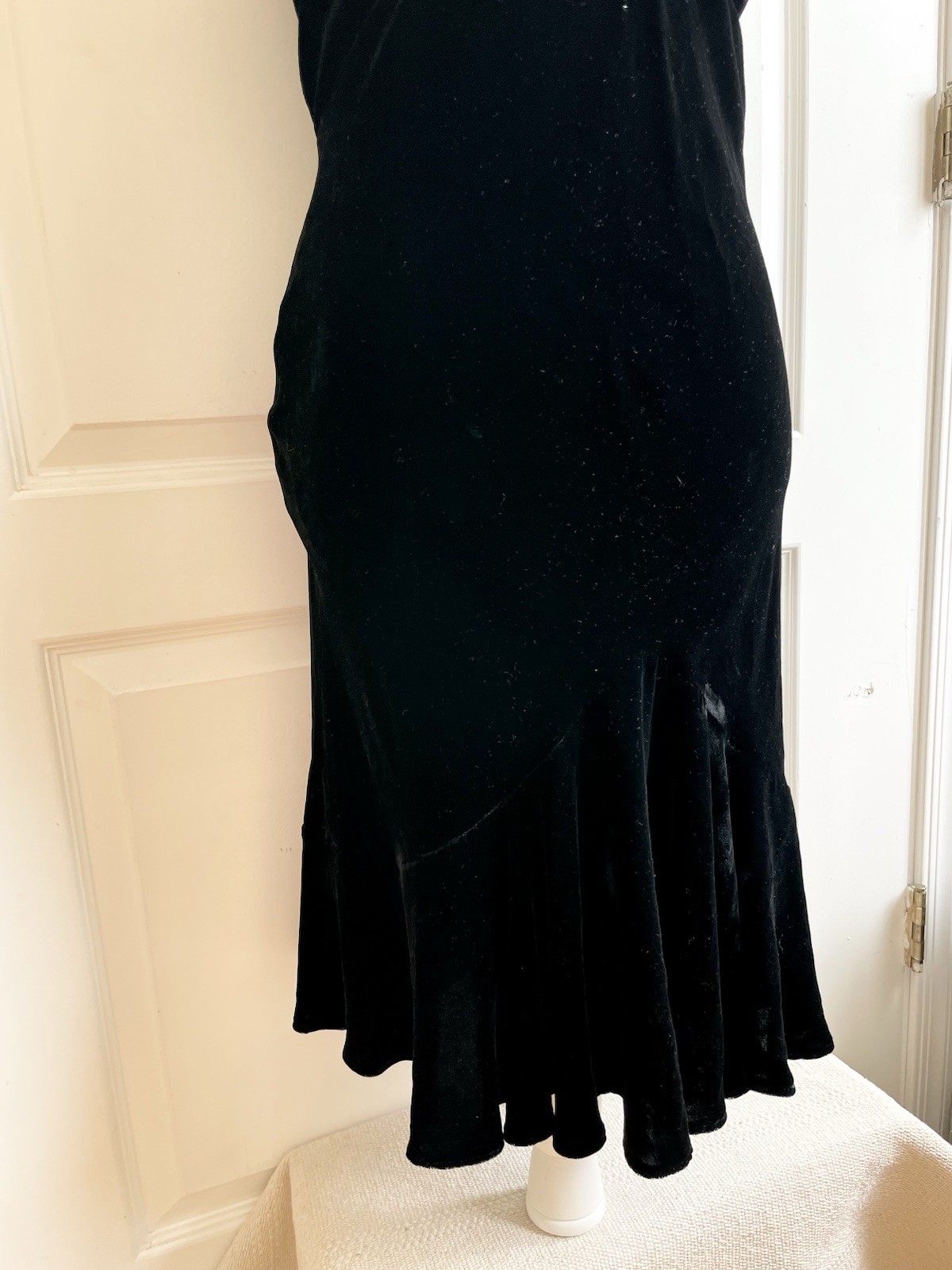 Vtg Jones New York 1940s Style Velvet Silk Blend Dress Size 10 Beaded Sequin