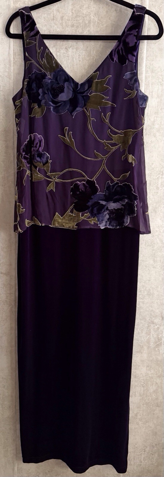 Vintage Jeffery & Dara Purple 2Pc Floral Jacket Blouse Sleeveless Dress Sz 10