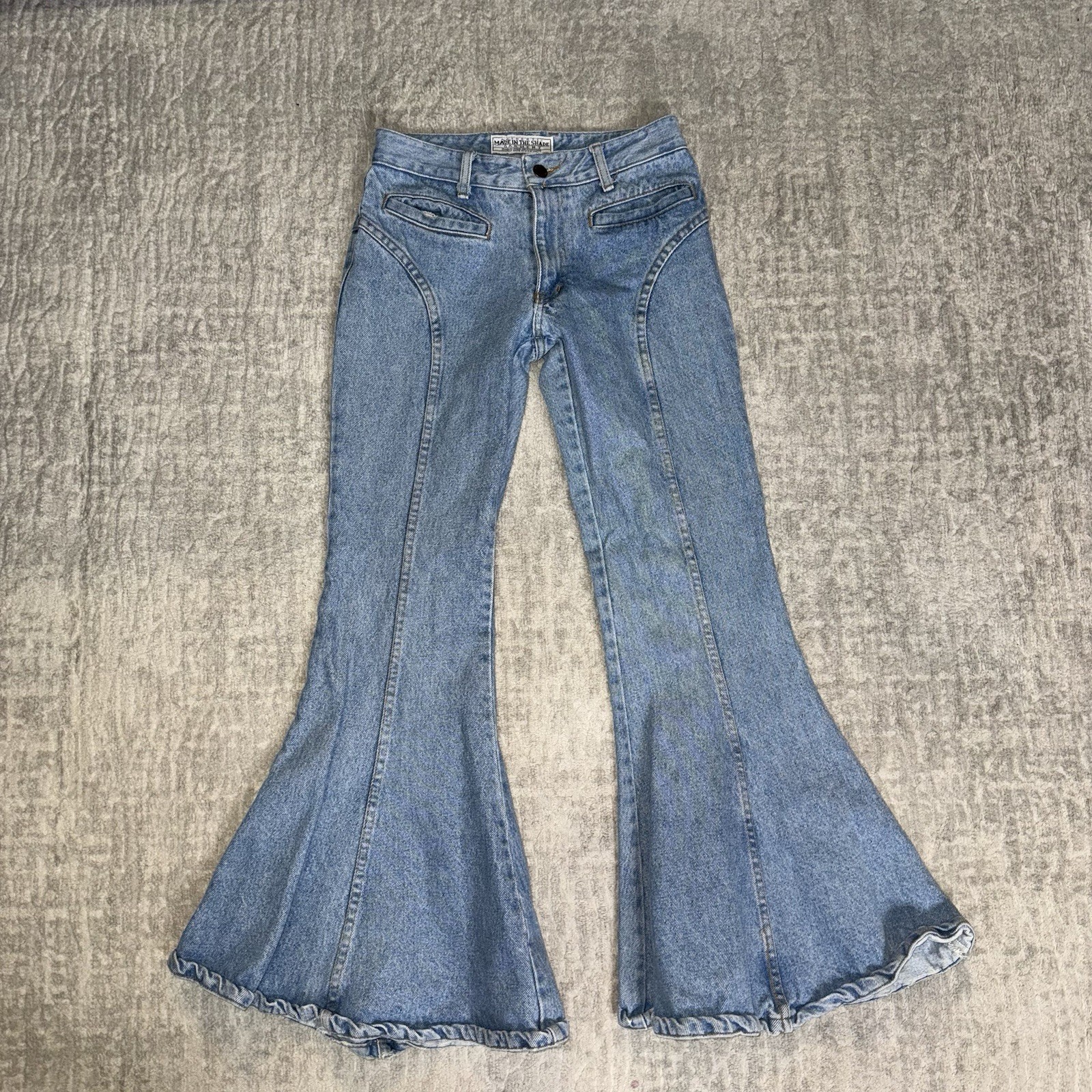 Made in the Shade Vintage Flare Jeans Blue Light Wash Bell Bottoms Pants Size 1
