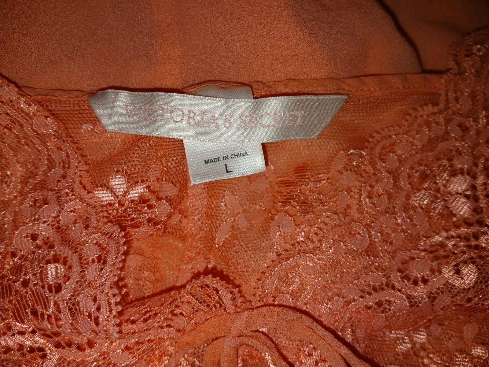 Vintage 90s Victorias Secret SILK Pink Chiffon Sheer Lace Babydoll Nighty L