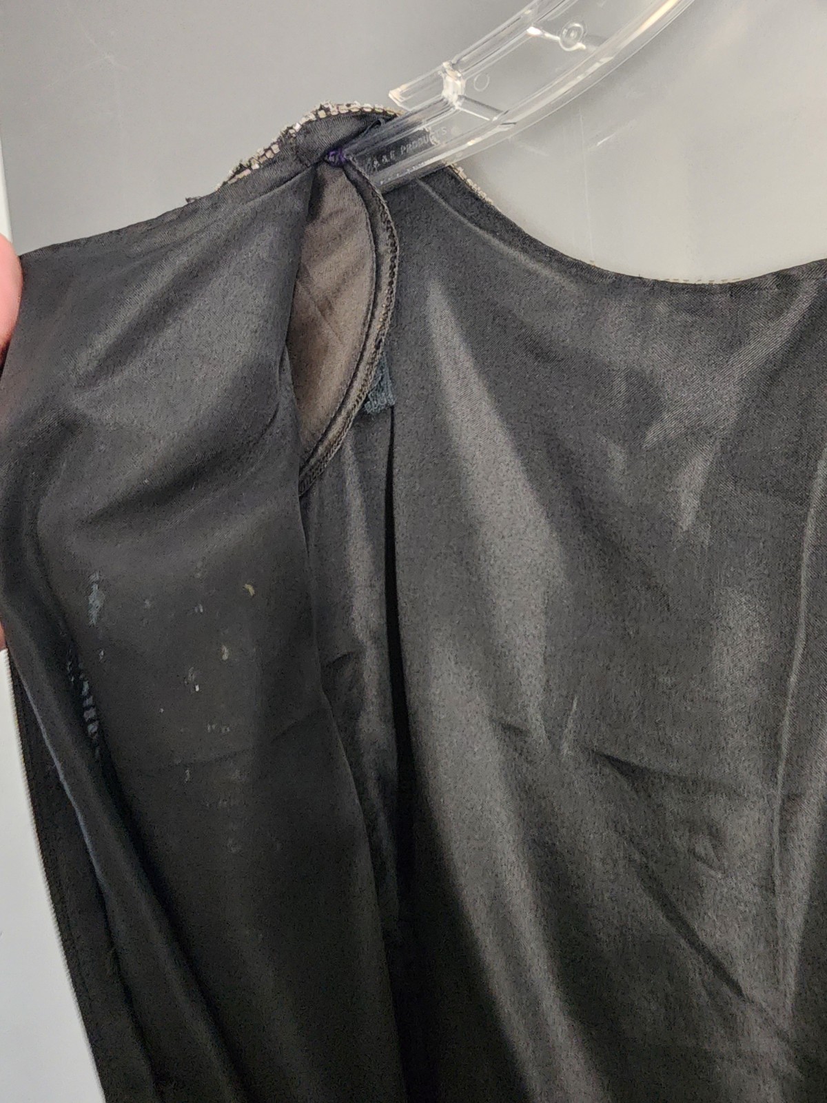Vtg Patra Stenay 1x Silk top Black Sequin Beaded Silk Evening Blouse Glam Whimsy