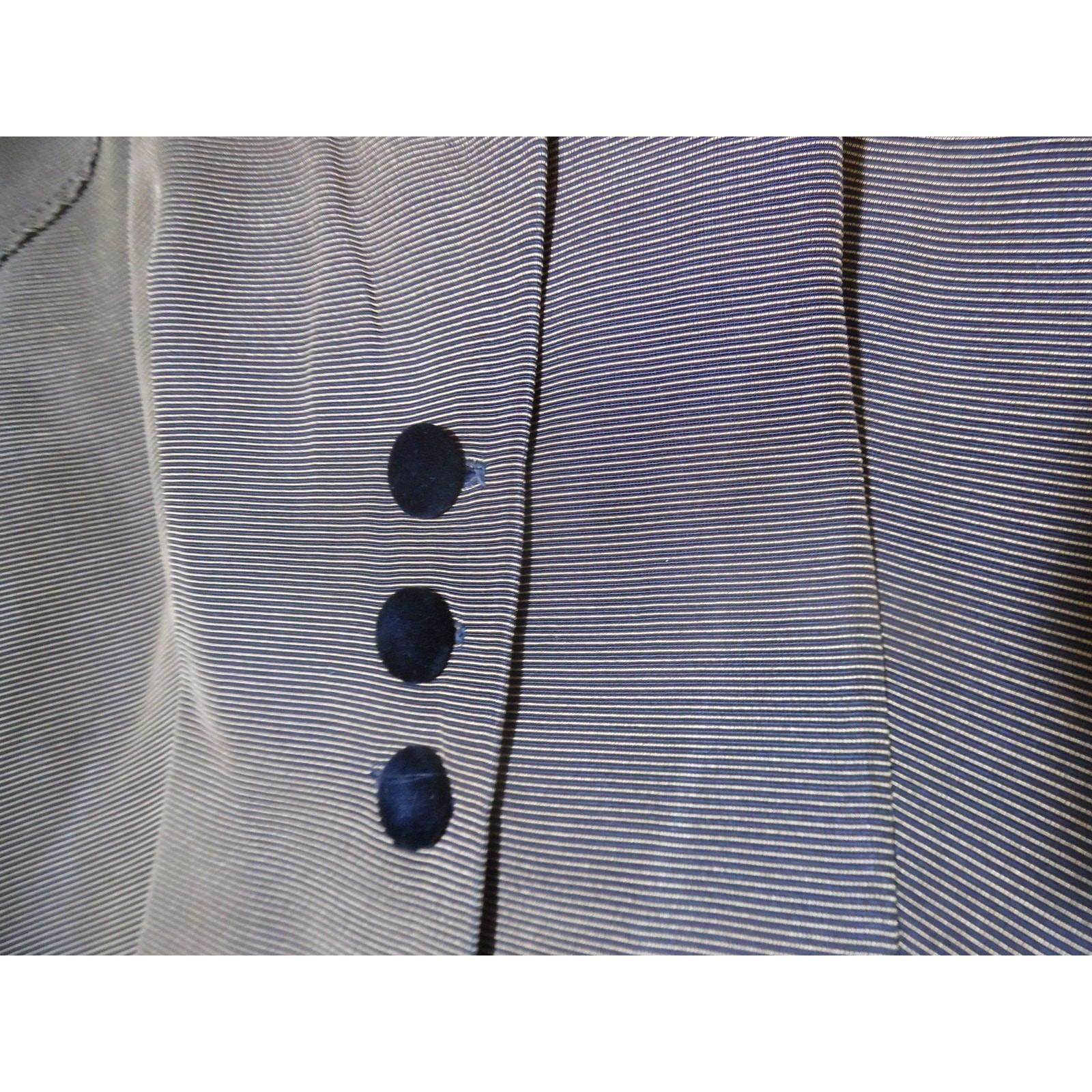 1940s Suit Dress Brown-Black Side Zip Grosgrain Type Fabric Sz 0-2 Vintage