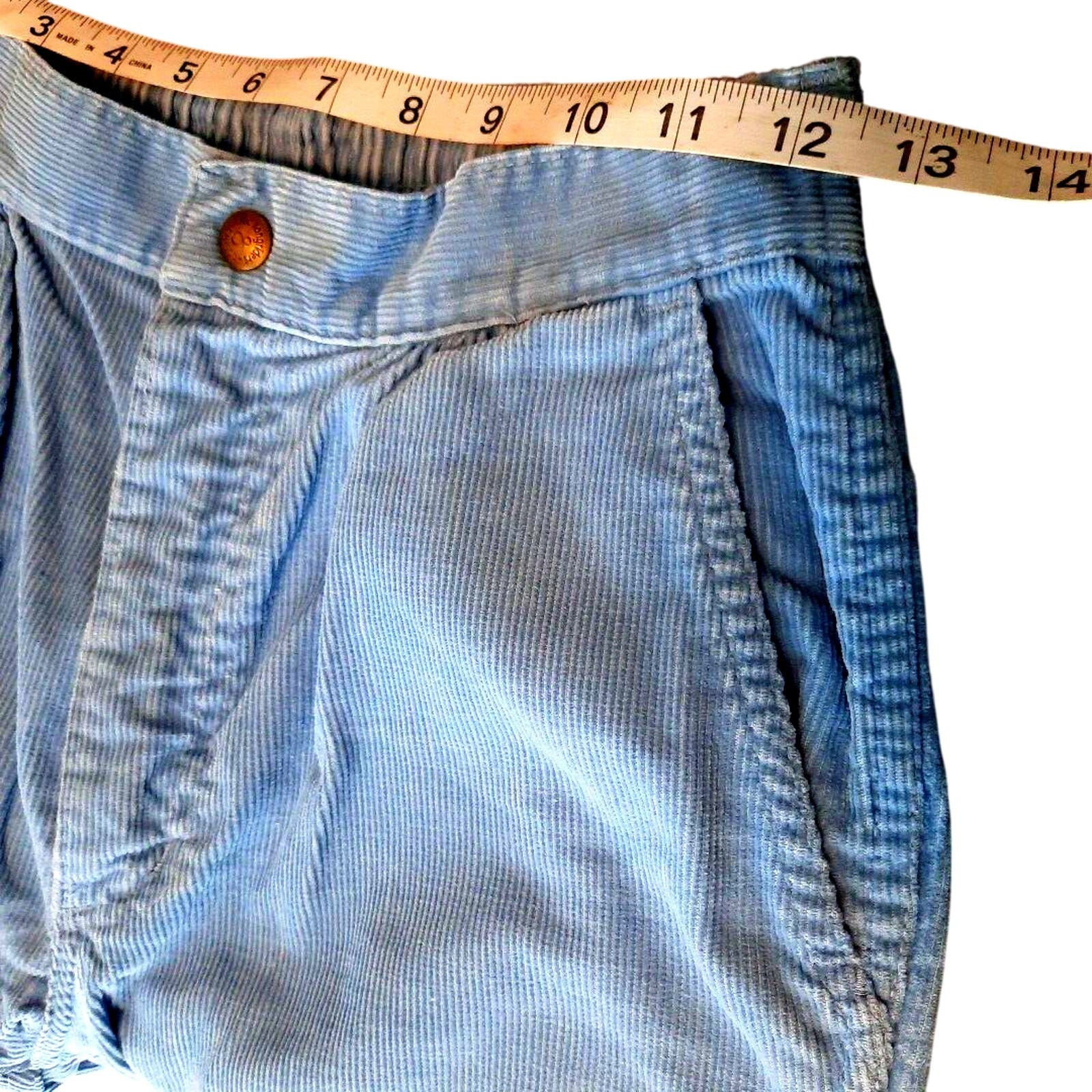 Vintage OP Ocean Pacific High Waist Corduroy Pants Small 24×29 Blue Surf Skate