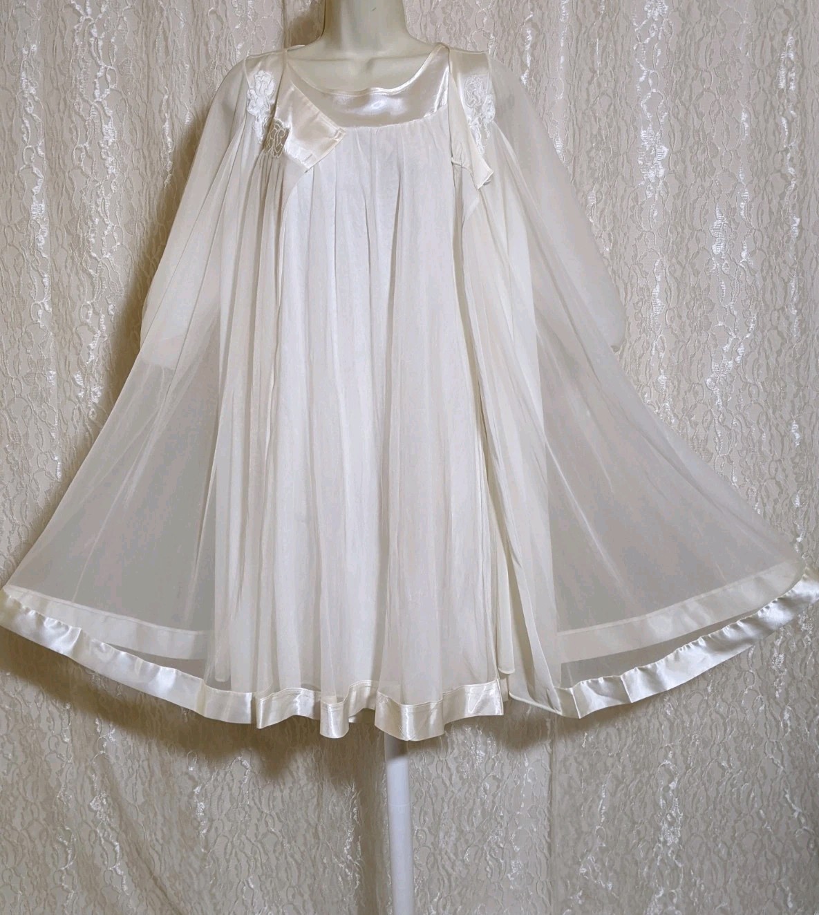 Sears Artemis Nightgown & Chiffon Peignoir Dressing Gown Robe Blended Set M