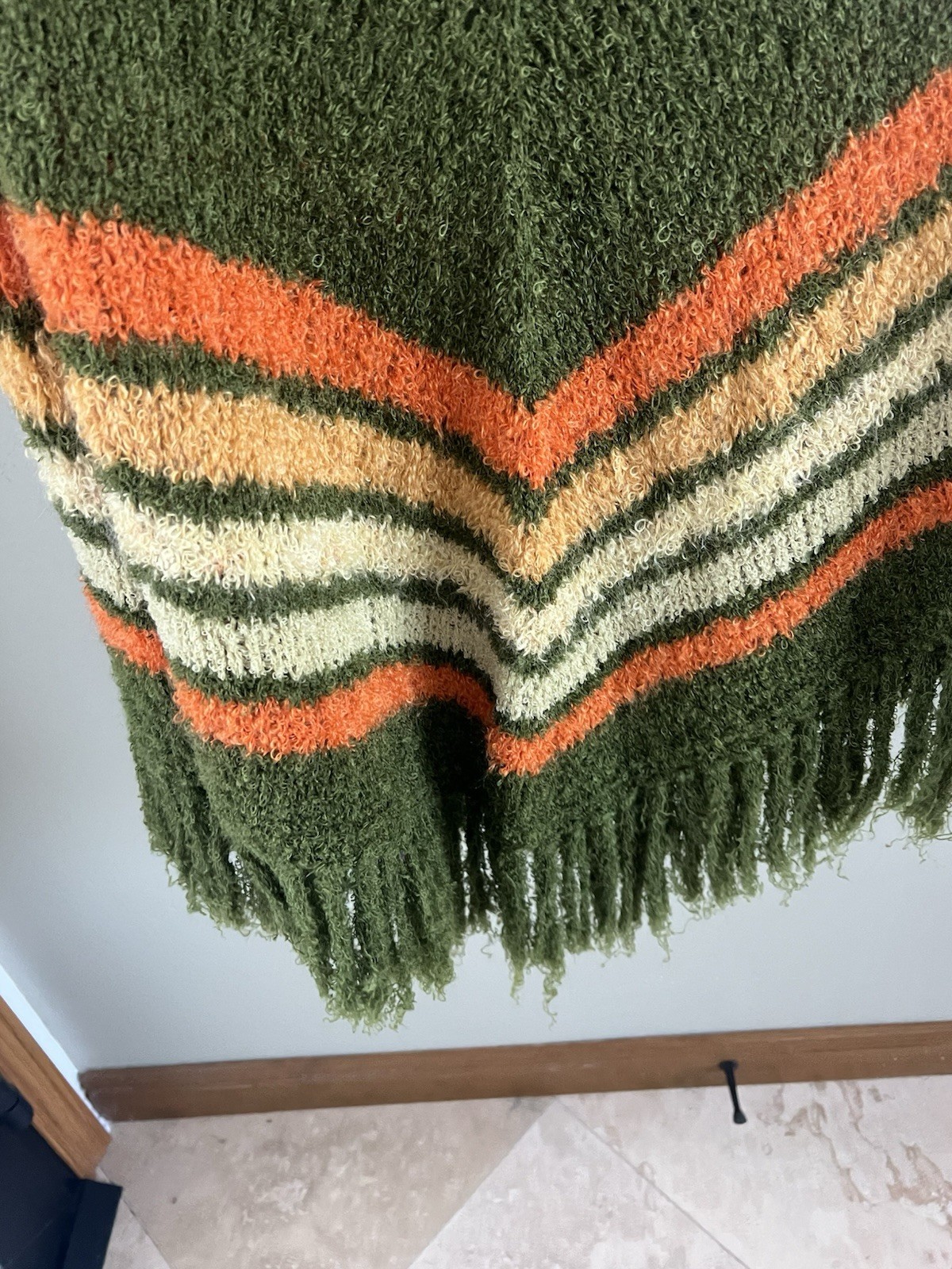 Vintage 1960S Ladies Mid-Century Modern MCM Knit Poncho MOD gogo