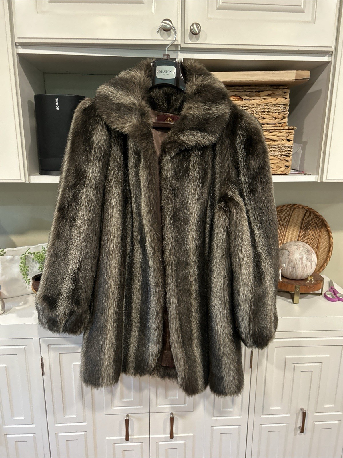 Vintage 1980s Jordache Women’s Size 15/16 XLarge Brown Faux Fur Coat USA