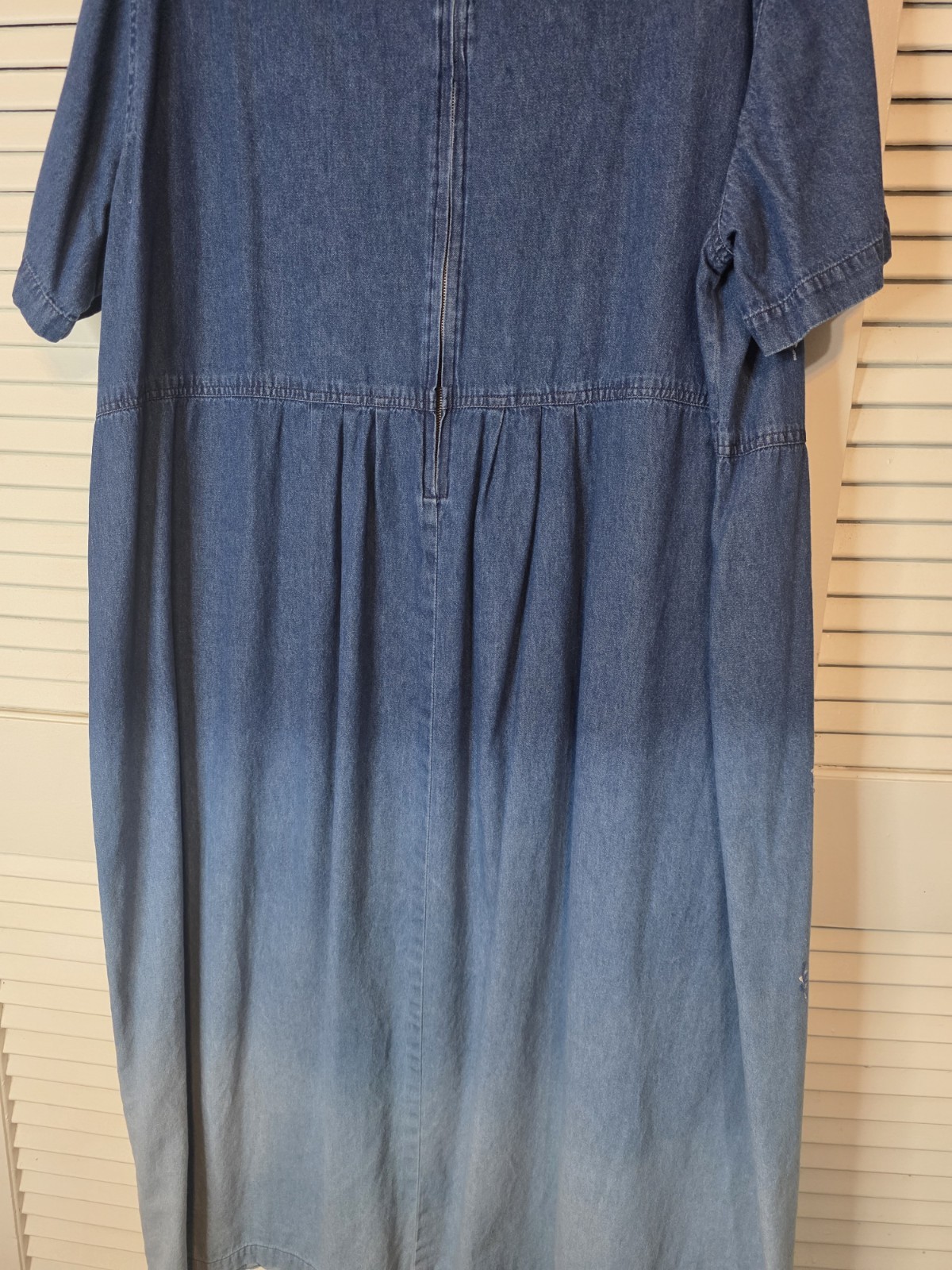 Vintage Jane Ashley Denim Floral Cottagecore Dress Size 3X ~ Fits 4X Also!