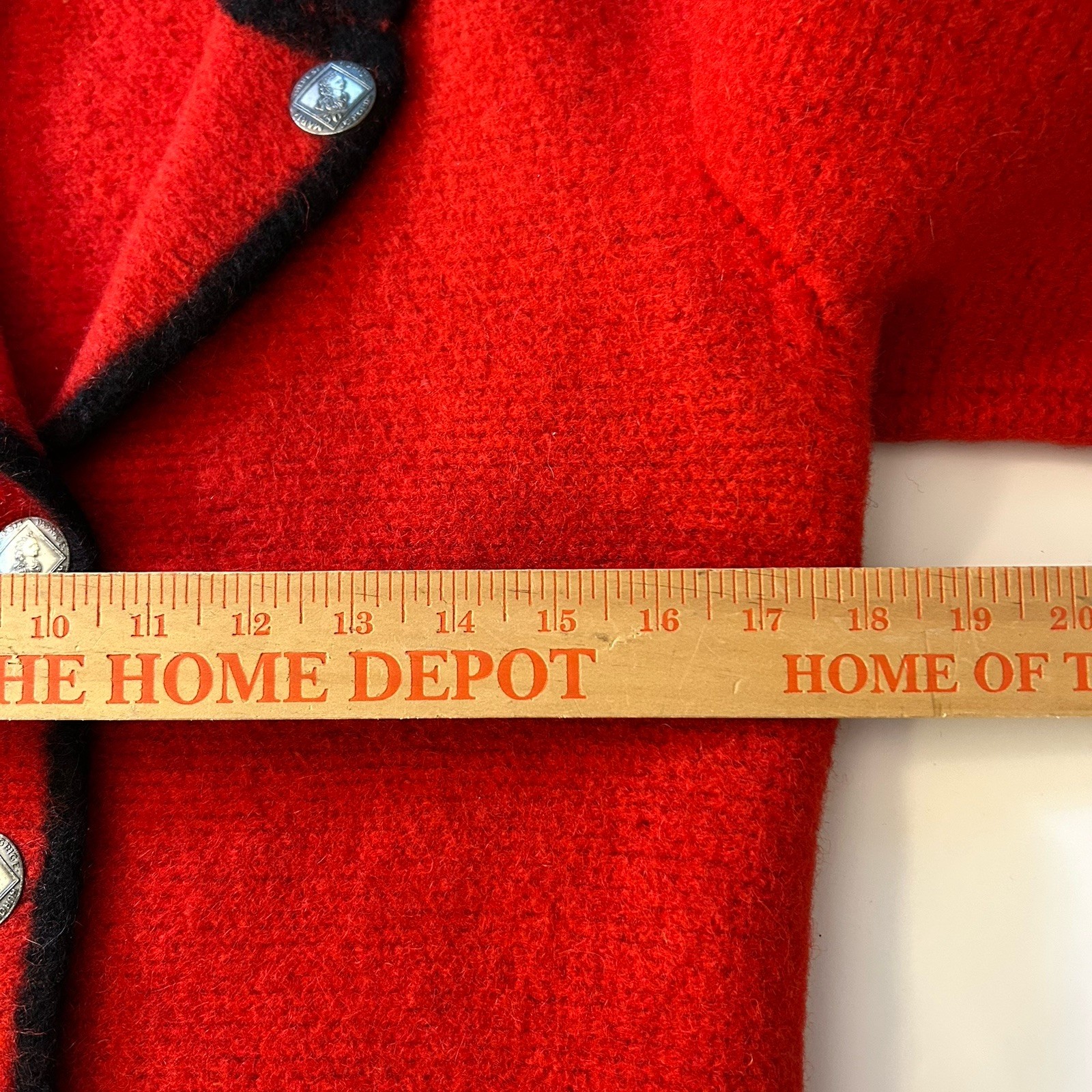 VTG Austrian Empress Red Wool Coat Maria Theresa Buttons Great Condition. A11-6