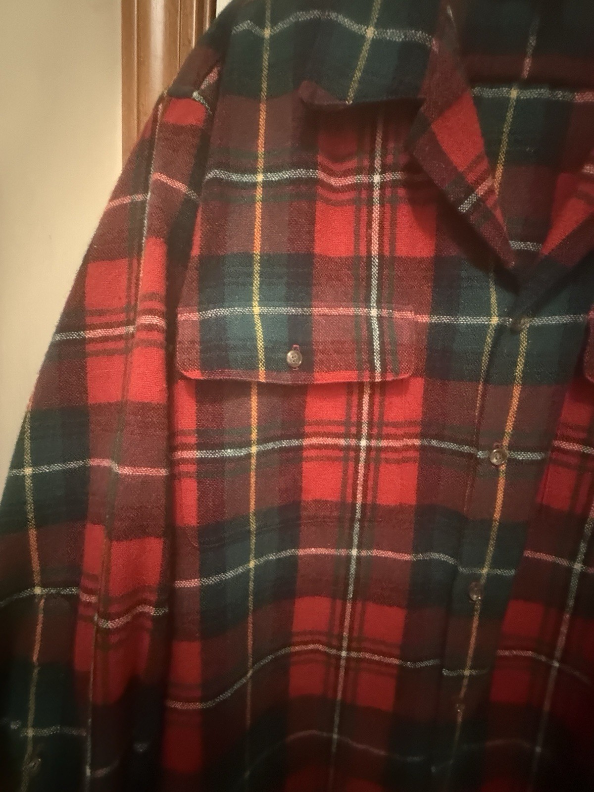 Rare Vintage Ralph Lauren Wool Tartan Plaid Button Down Woman’s Shirt Med-Lg