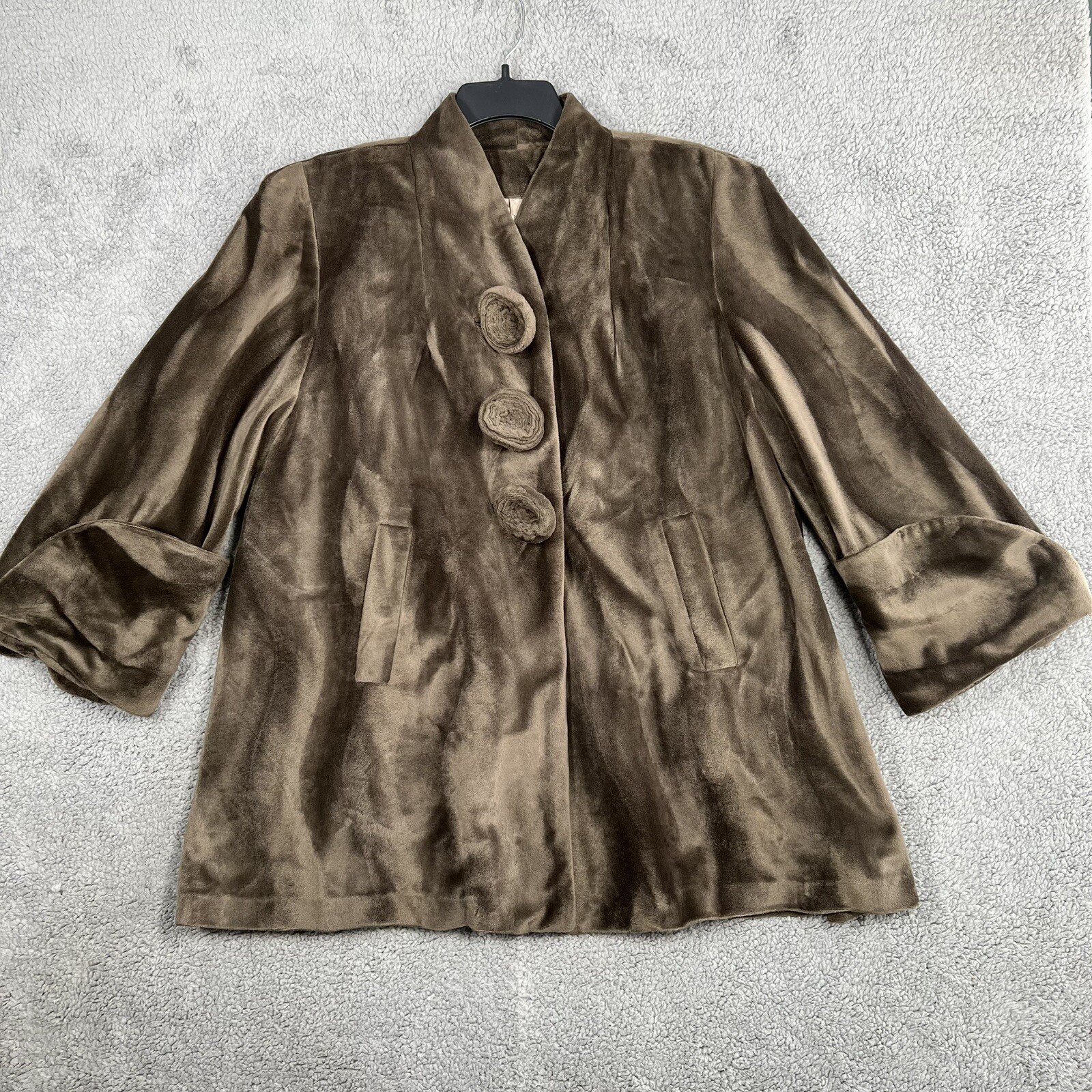 Vintage Broadway Vintage Collection Womens Coat Dark Green Rayon One Size EUC!