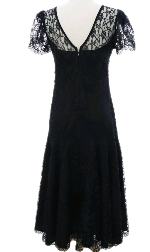 Rare Vintage Precious Moments Dress Black Sequin Formal Size 13/14 Flare Hem