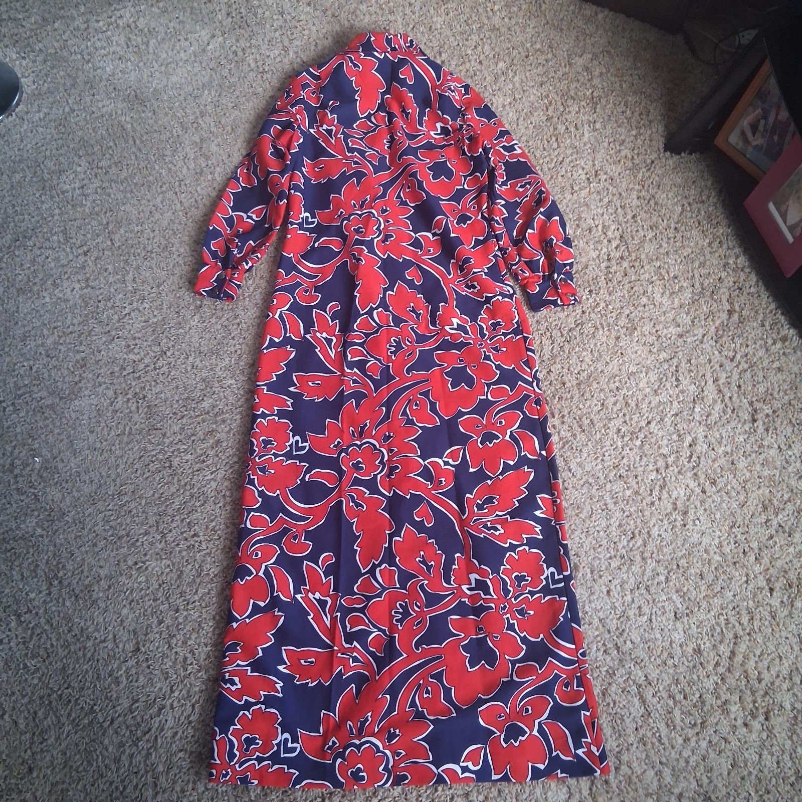 Vintage CONCEPT 70’s SWIRL Mod Psychedelic Floral Hippie Maxi Dress Talon Zip
