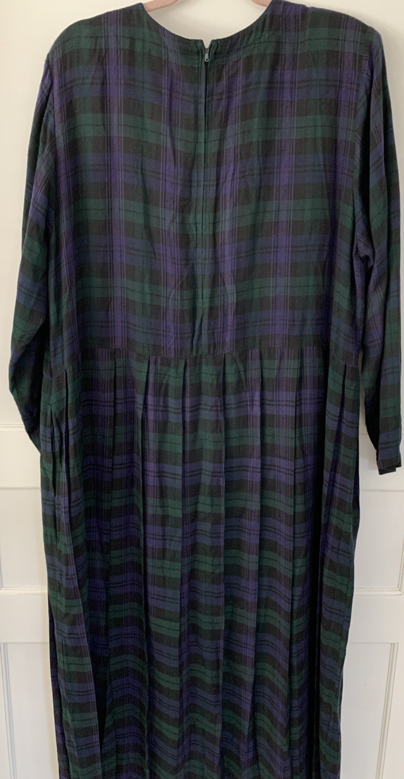 Country Wear Clothing Co. 16 Vtg Long Sleeve Plaid Dress & Reversible Vest