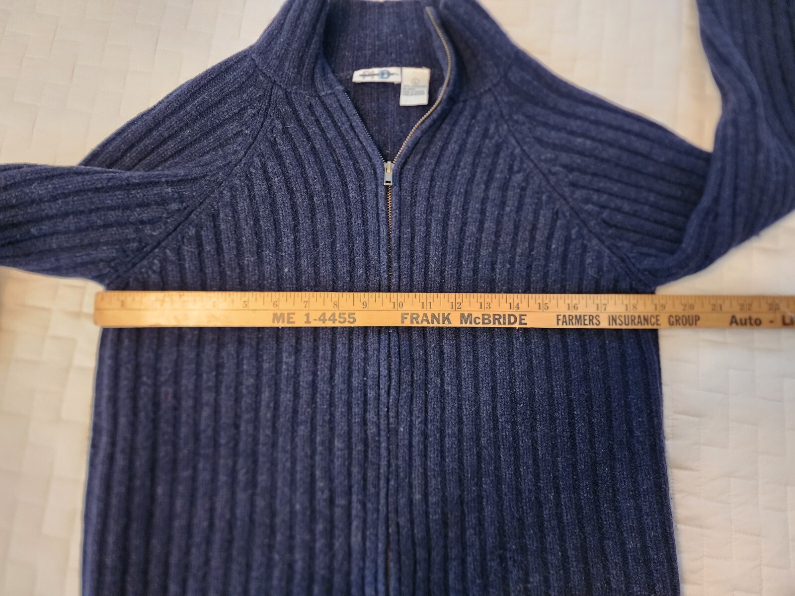 Paul Harris Design 100% Lambswool Size Large Sweater Blue Long Sleeve Vintage