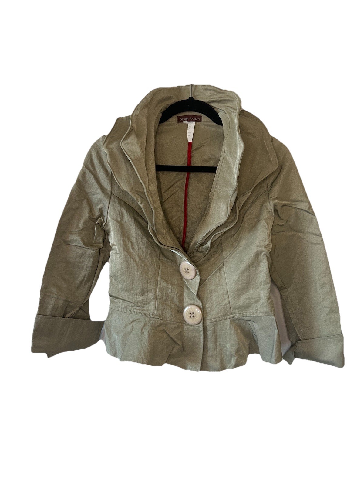 VTG 90s Y2K Todays Designs Song & Sung Posable Wire Collar Ruffled Blazer Jacket