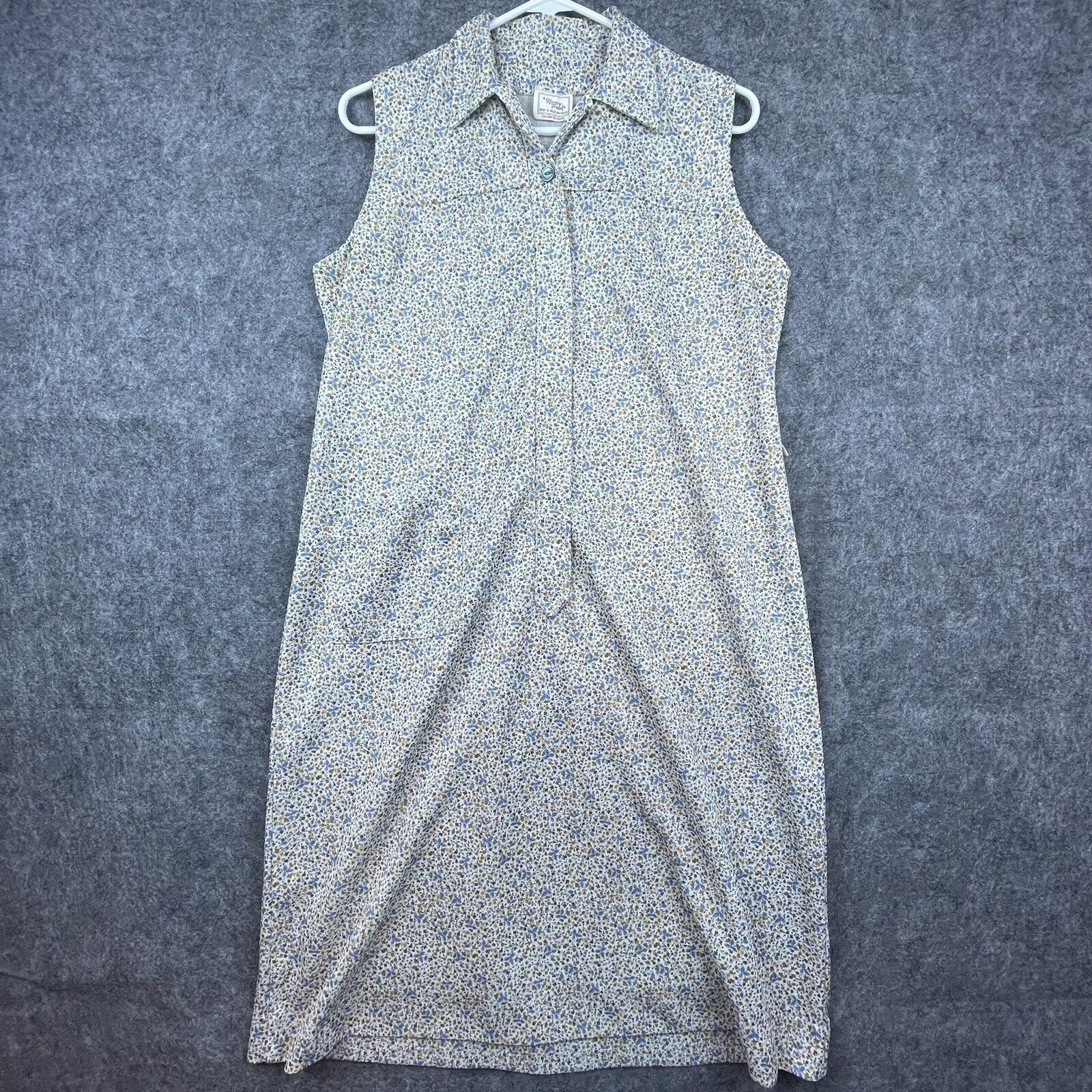 Vintage A Nancy Frock Dress M Tiny Flowers Cottage Grandma Retro House Coat