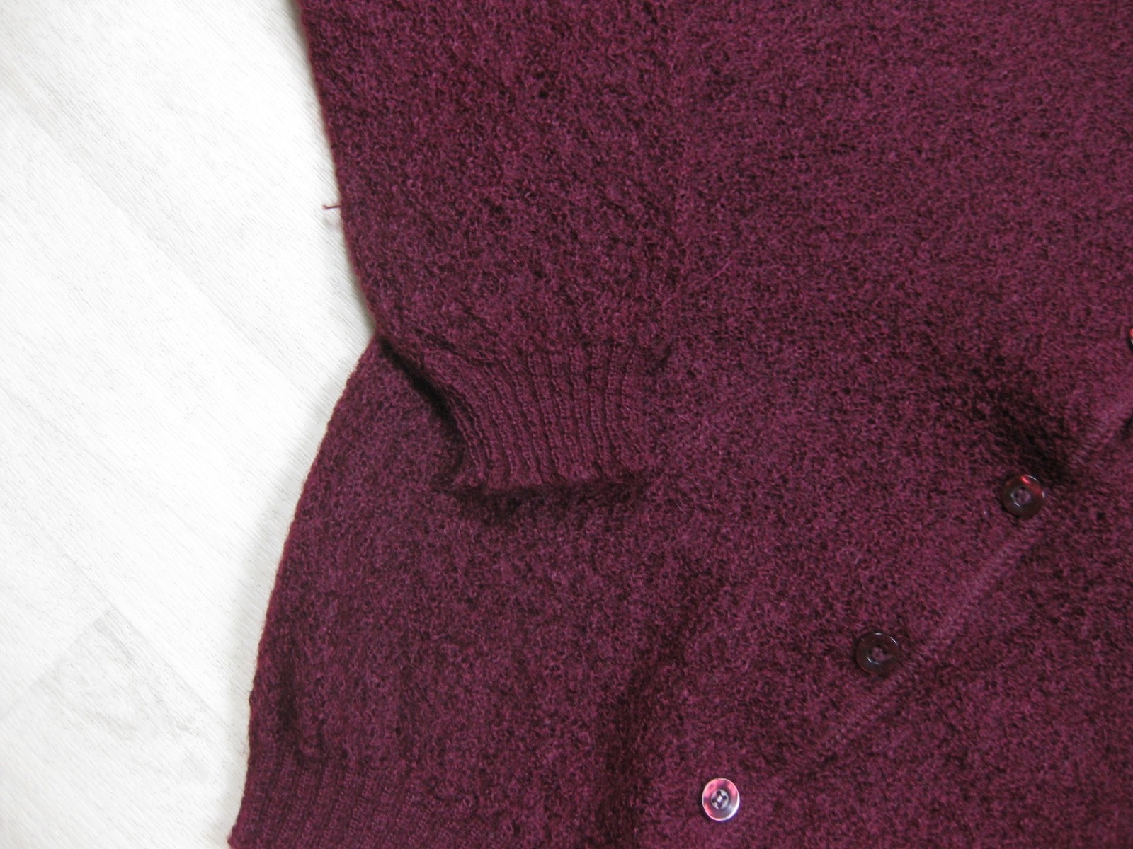 Vintage 50s Dotty Mann Mohair Blend Cardigan Sweater Womens (M) V Neck Grunge