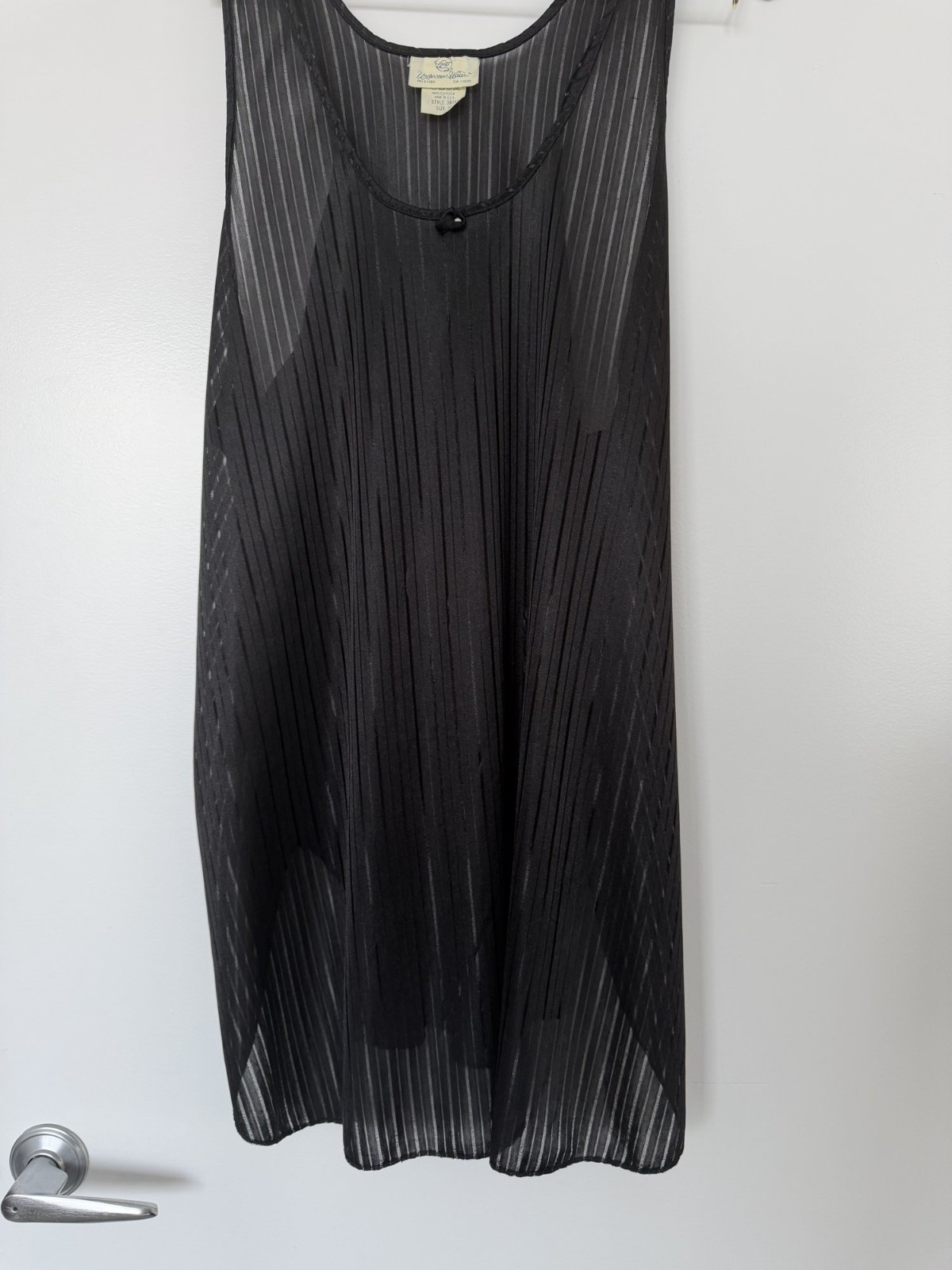 Vintage Undercover Wear Inspiration Sheer Black Babydoll Nightie Pleated 3X 80s