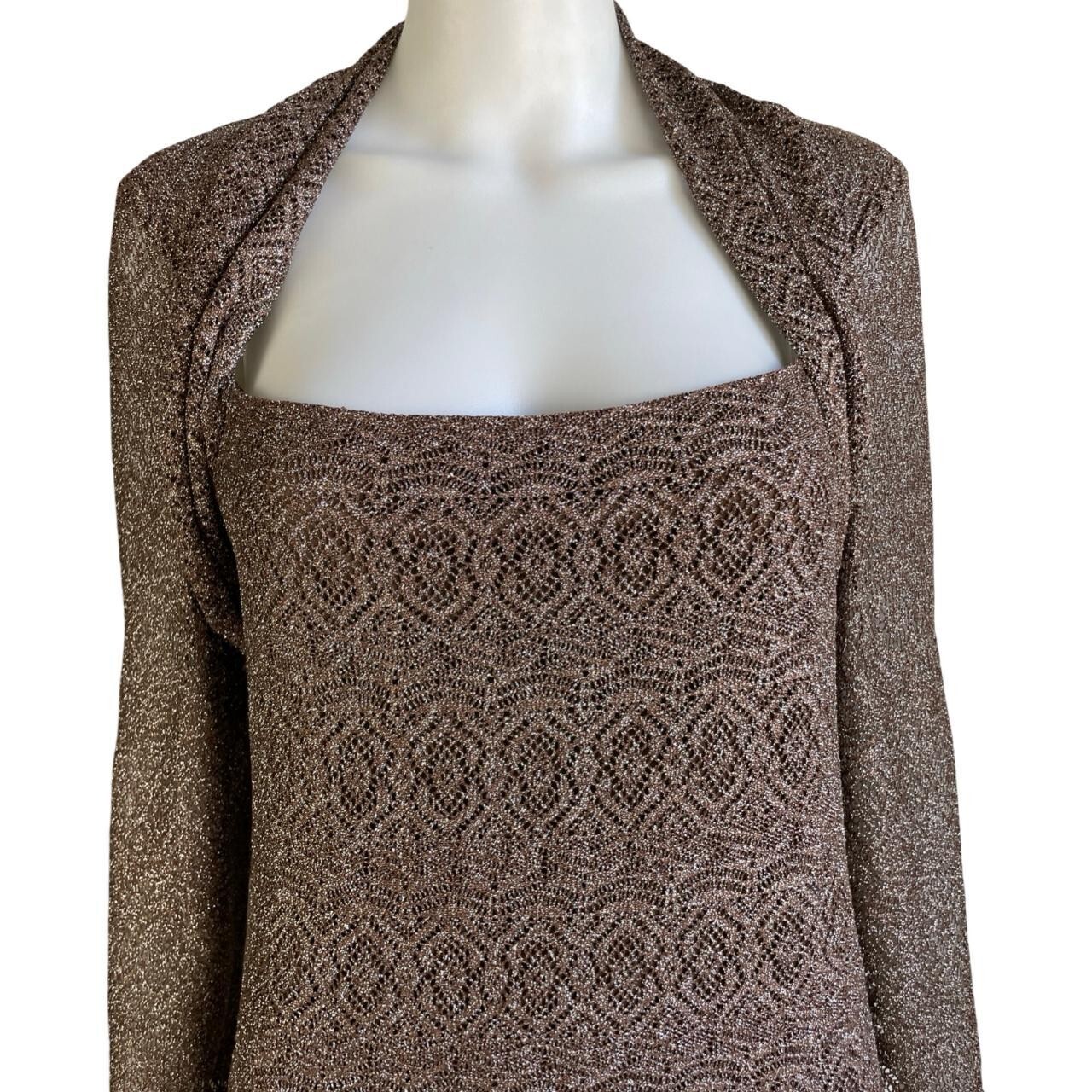 Vintage Metallic Lace Top Size Medium 1990s Joseph Ribkoff Shrug Blouse