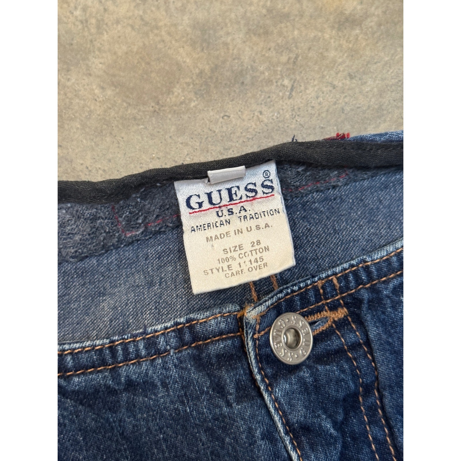 Guess USA American Tradition Womens Jeans Size 28 Dark Wash Made In USA