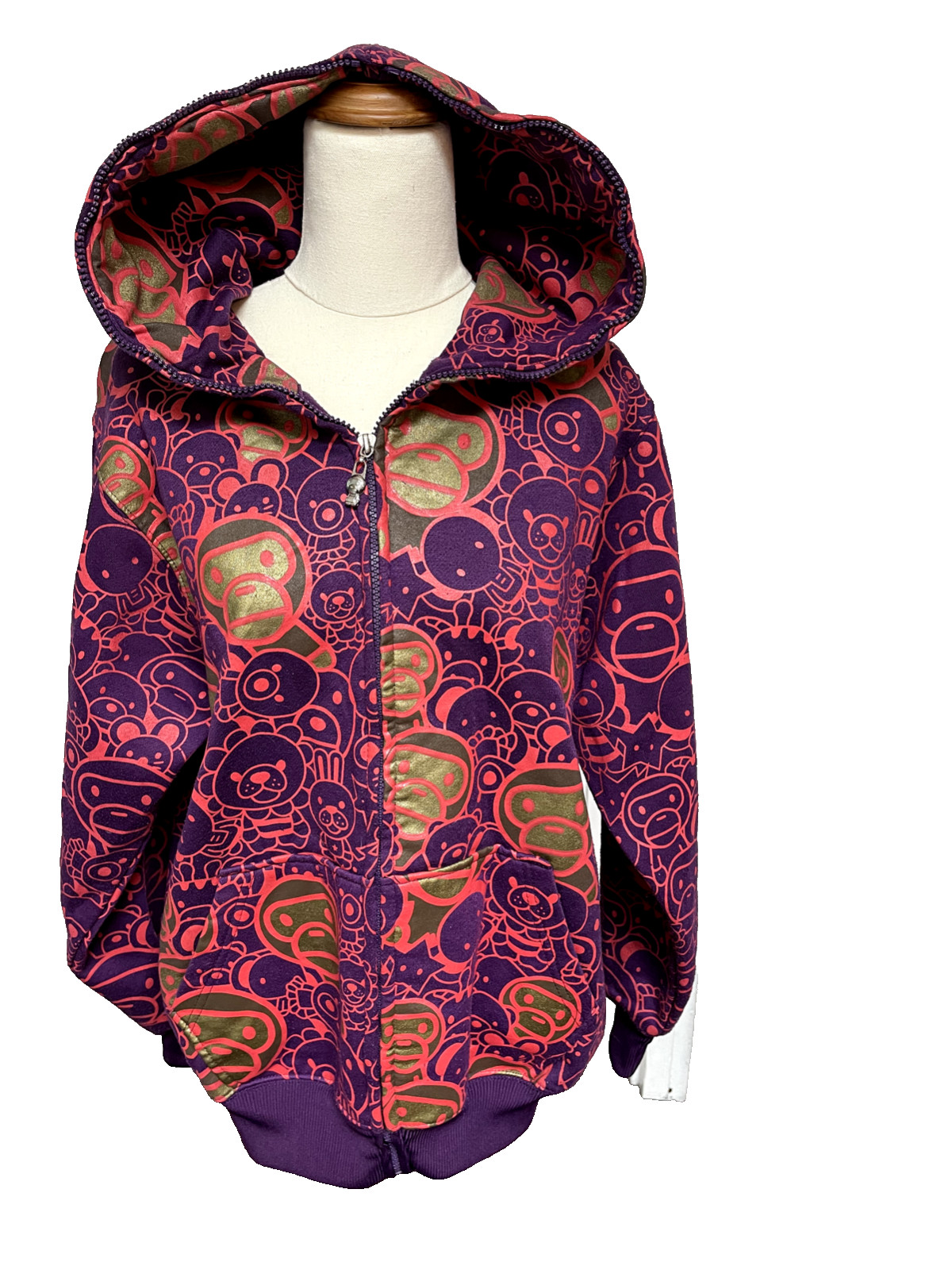 Vintage Baby Milo (a bathing ape)Hoodie Full Zip Unisex SM(J11)