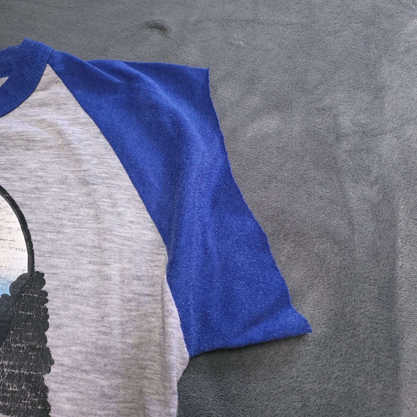 Vtg 70s The Ozarks Sm Distresssed Raglan Cut Sleeve Crop Top National Riverways