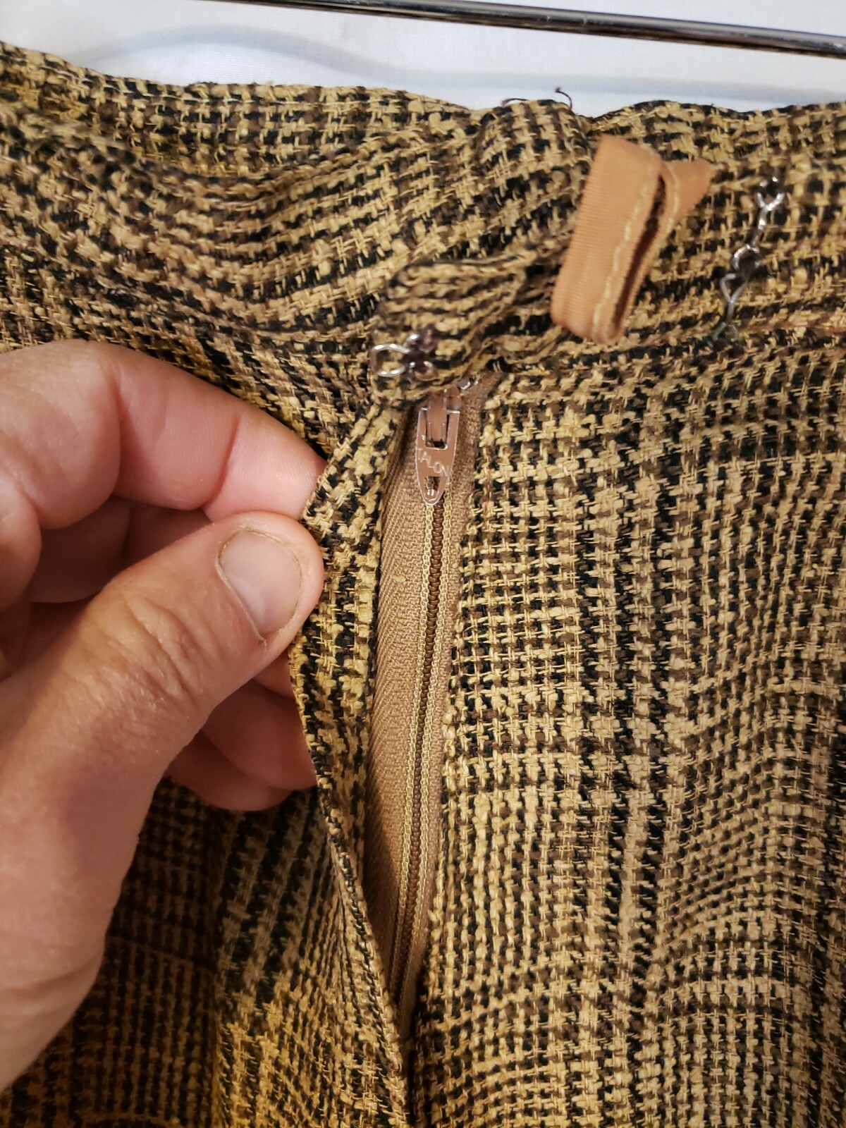 1960s Suit Dress Set / Davidow Brown Tweed Button Up Blazer and Skirt -No Size