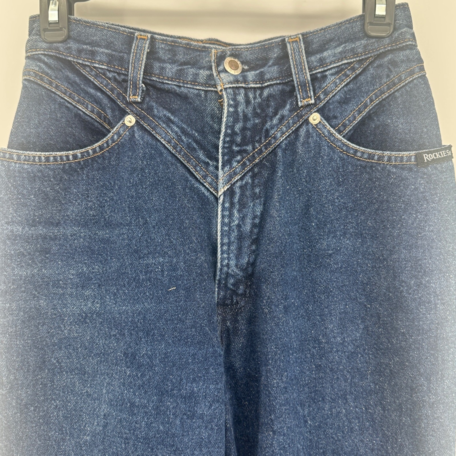 Rocky Mountain Jeans Womens 10 Blue Straight Fit Vintage 90s Western Rodeo Yoke