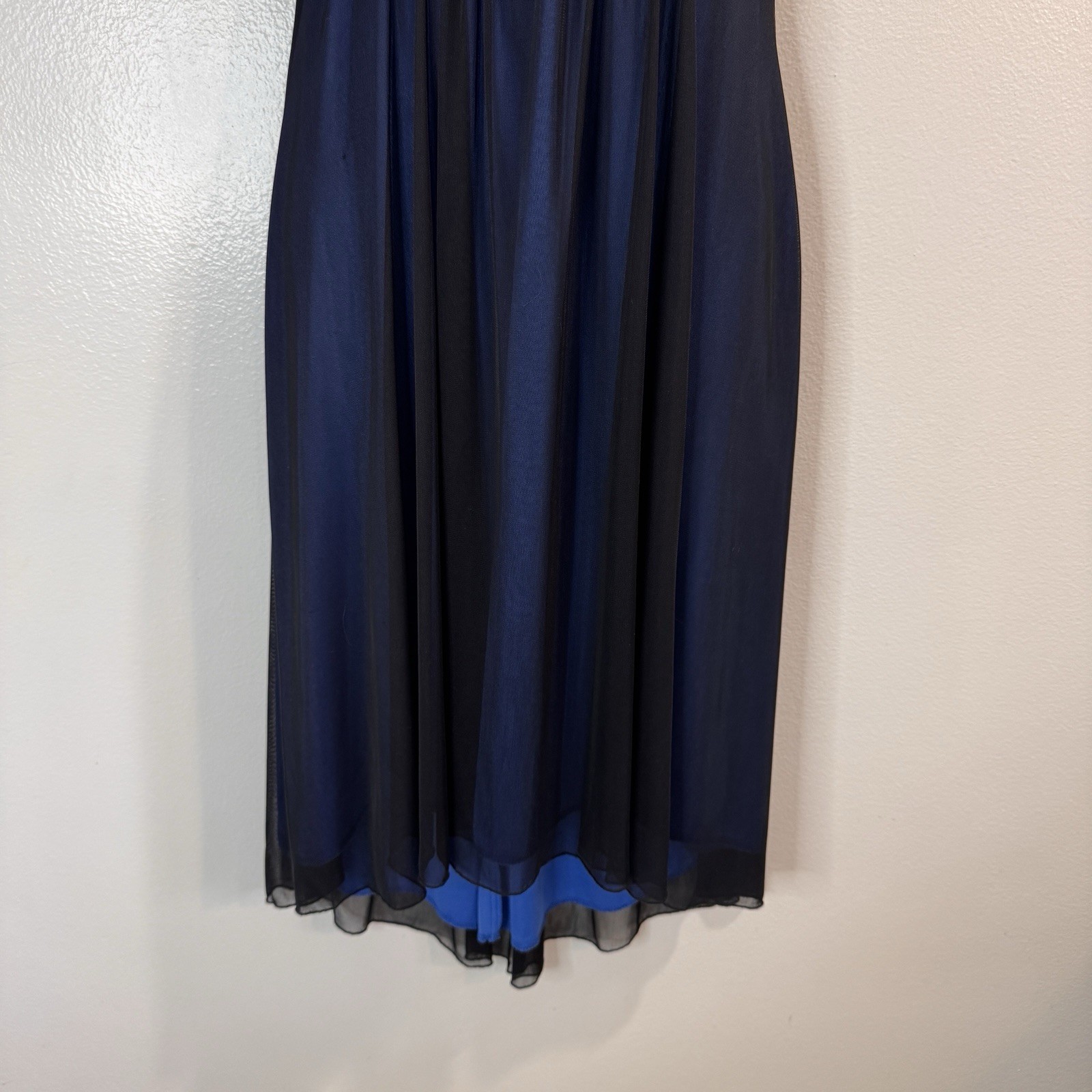 Vtg 90s Y2K City Studio Dress M Formal Sequin Fairy Whimsigoth Black Blue Empire