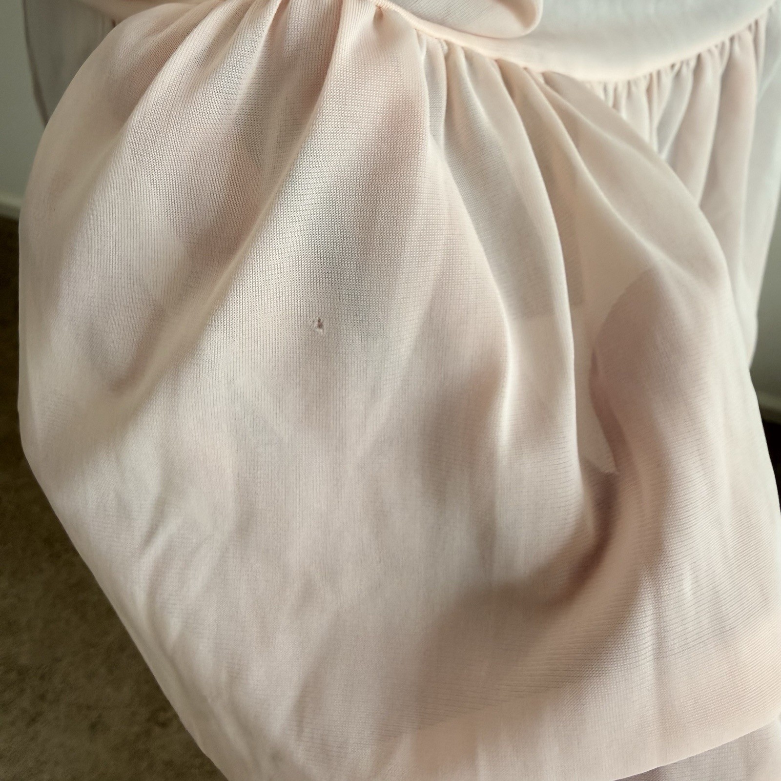 Luxite by Holeproof Nightgown L/XL Pink Embroidered Full Sweep 40s 50s Vintage