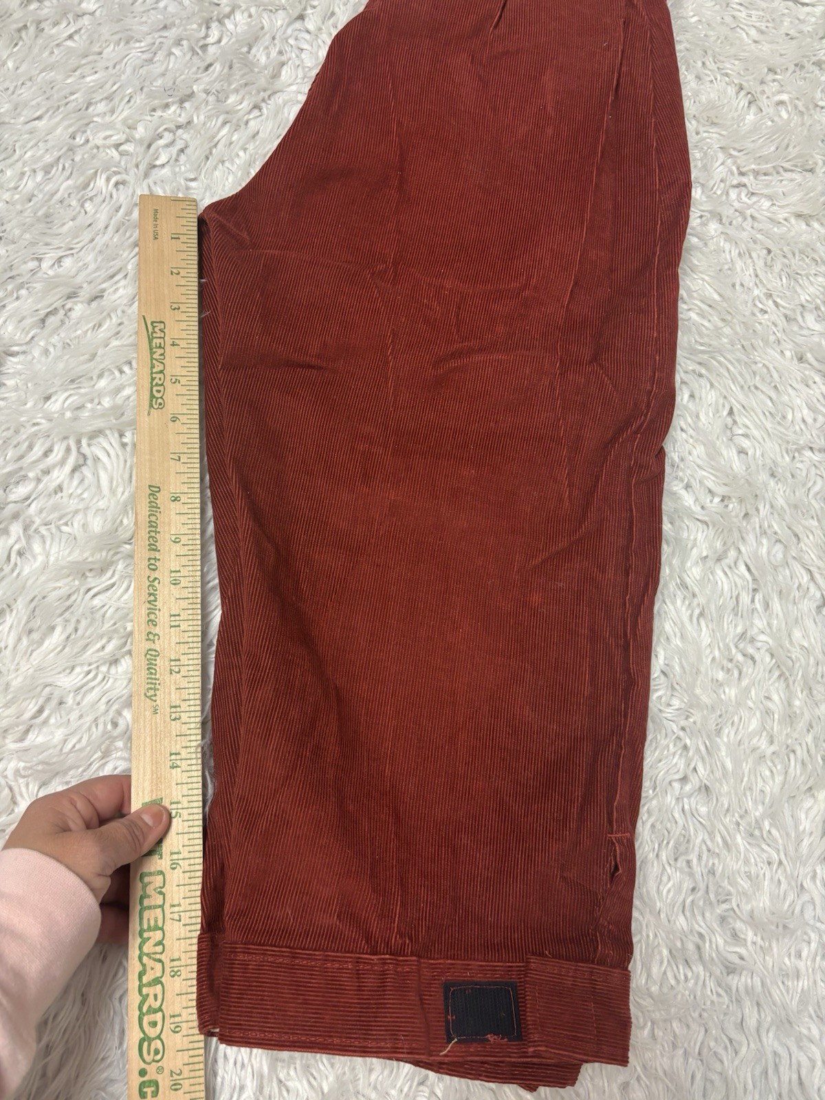 Sunbuster Vintage 1970s Rust Red Corduroy High-waisted Capri Pants by | Small