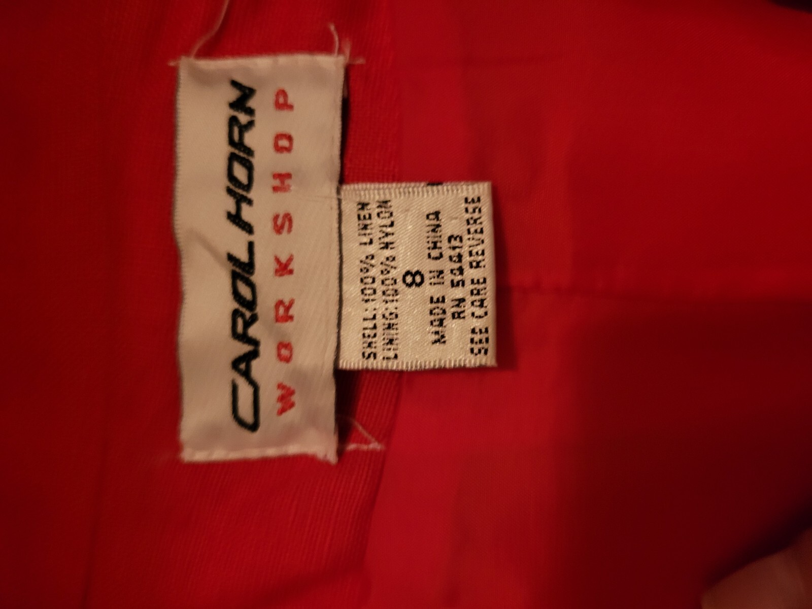 Carol Horn sz8 red linen blazer