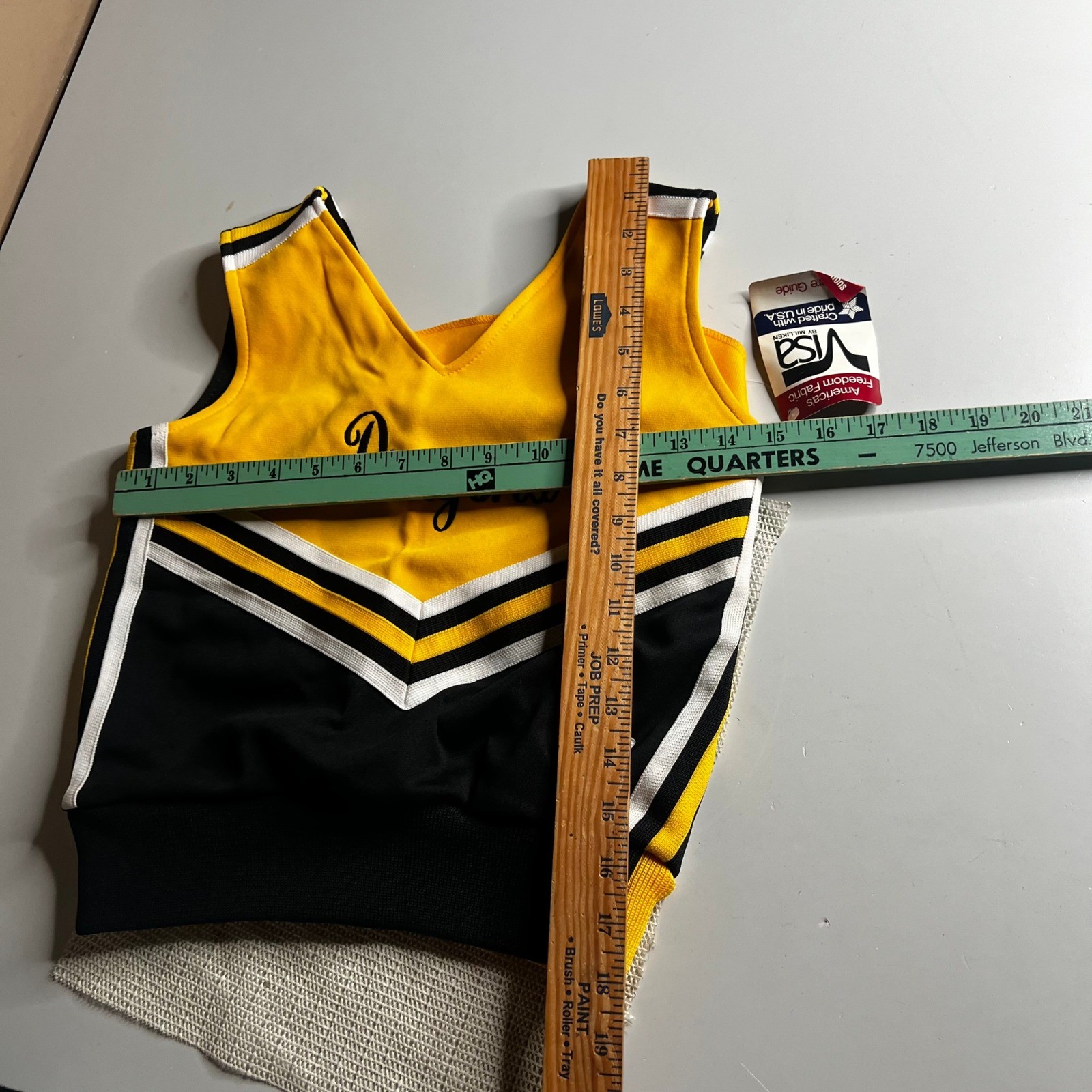 Vintage Varsity Spirit Fashions Dragons Cheer Shell Top Yellow Black Medium NWT