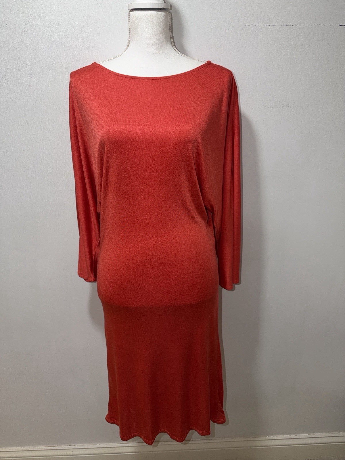 Ralph Lauren Vintage Silk Small Orange Midi Dress MobWife Evening Romantic Boho