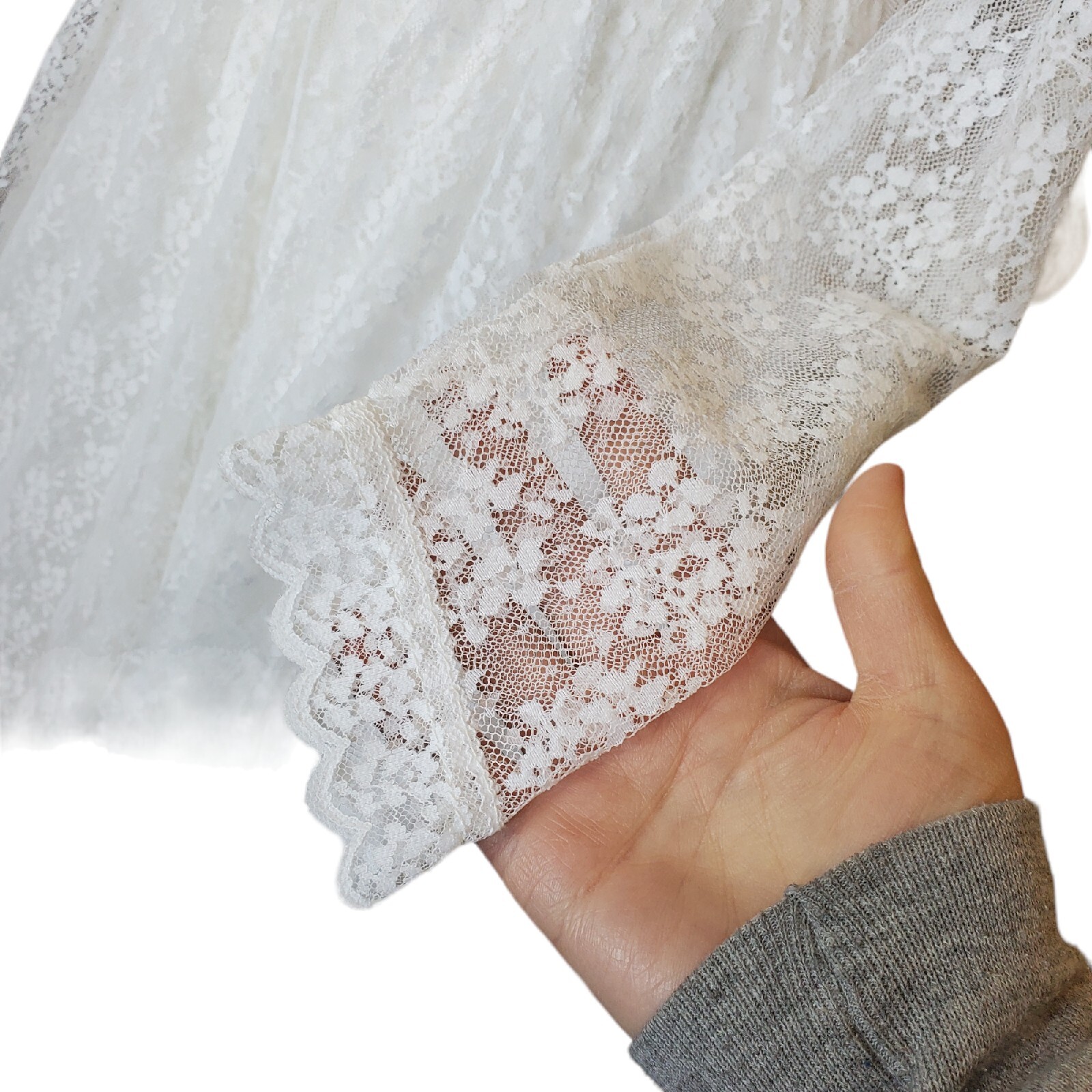 Gunne Sax Victorian White Lace Wedding Gown Cottage Core Size 2 4 Edwardian