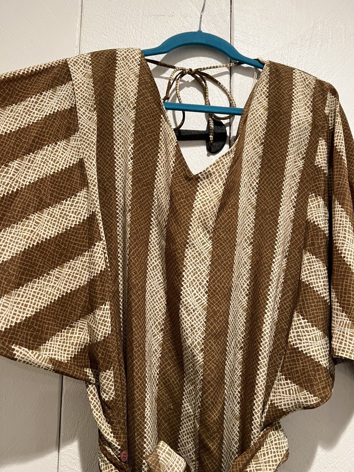Vintage Warren Z 1980s Dress Blouse Flowy Knee Length Shoulder Pads
