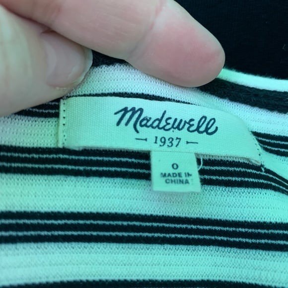 Madewell black & White Striped Retro Style Dress Size 0n Small grunge preppy