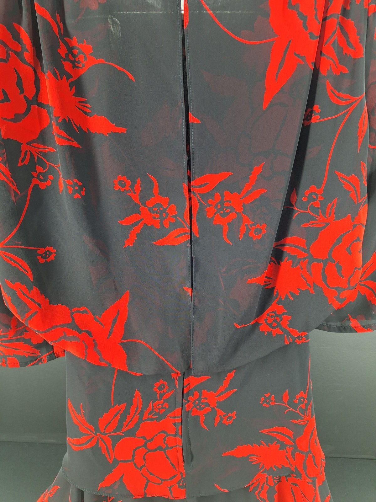 Vintage 80s 90s JODY California floral cottagecore goth dress Black/Red sz XS /