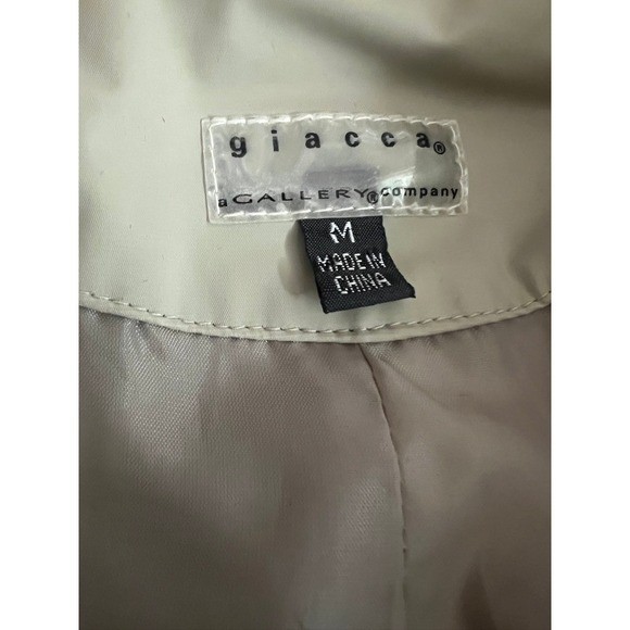 Vintage Beige Minimalist Raincoat Jacket Belted Quiet Luxury Coat Medium Giacca