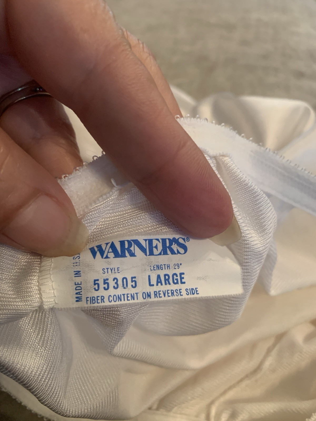 Vintage Warner’s (Sz L) Perfect Measure Half Slip 29” White Nylon Lace Trim Slit