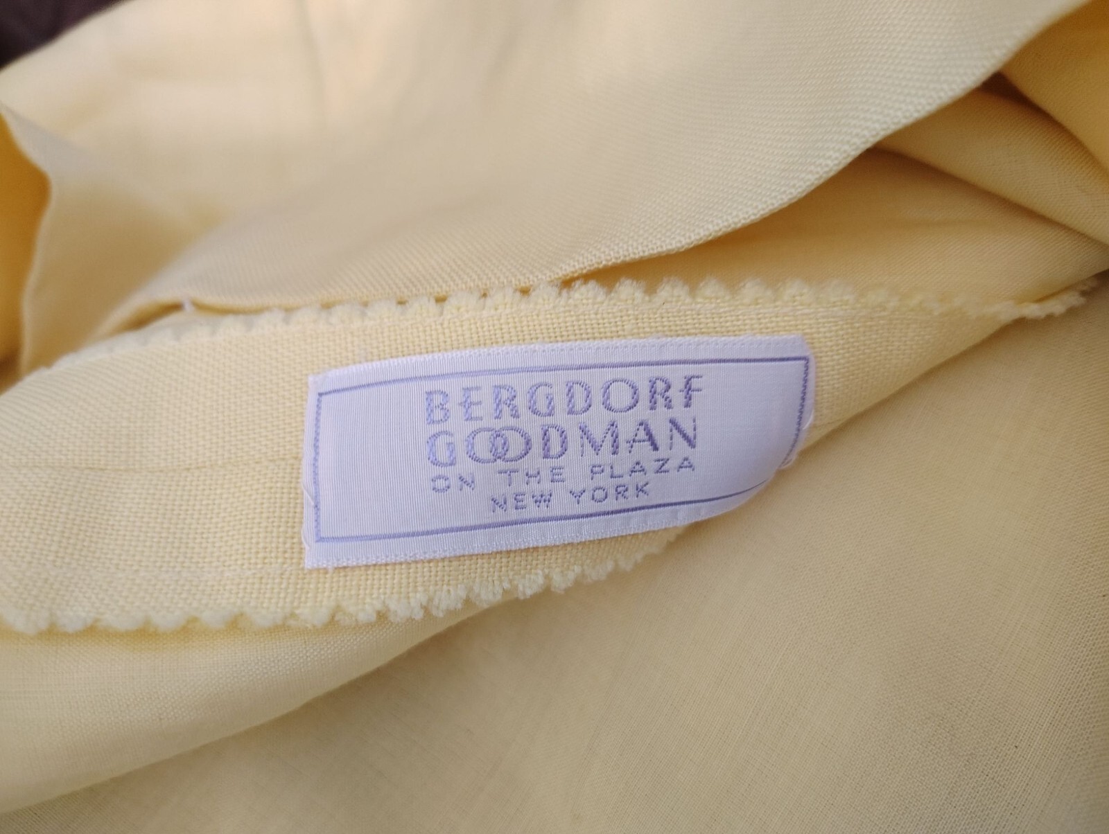 Vtg Bergdorf Goodman House of Branell Yellow Shift Dress Sz 16 Flower Embroidery