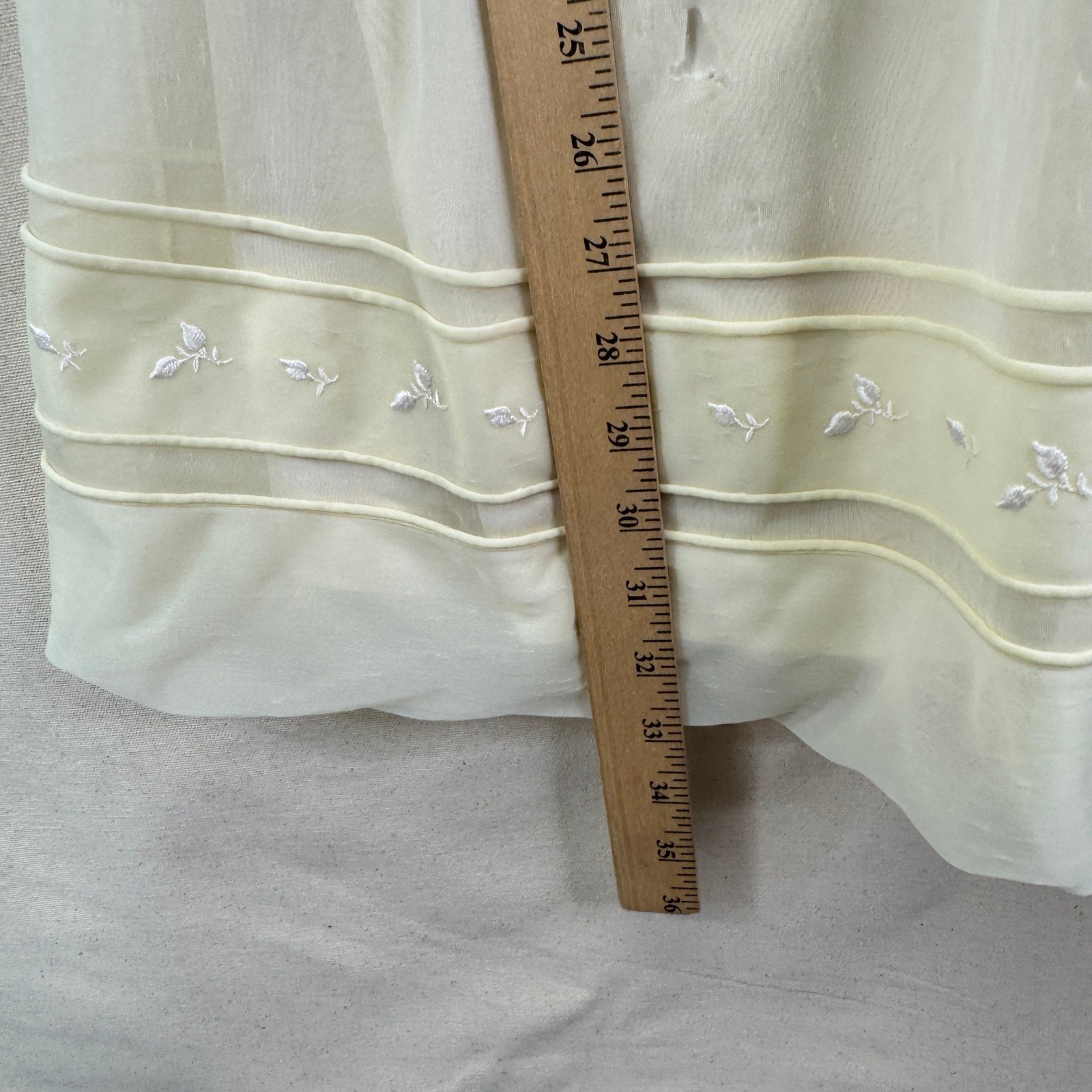 Vintage Sheer Embroidered Babydoll Nightgown Cream Cottagecore Coquette Lingerie
